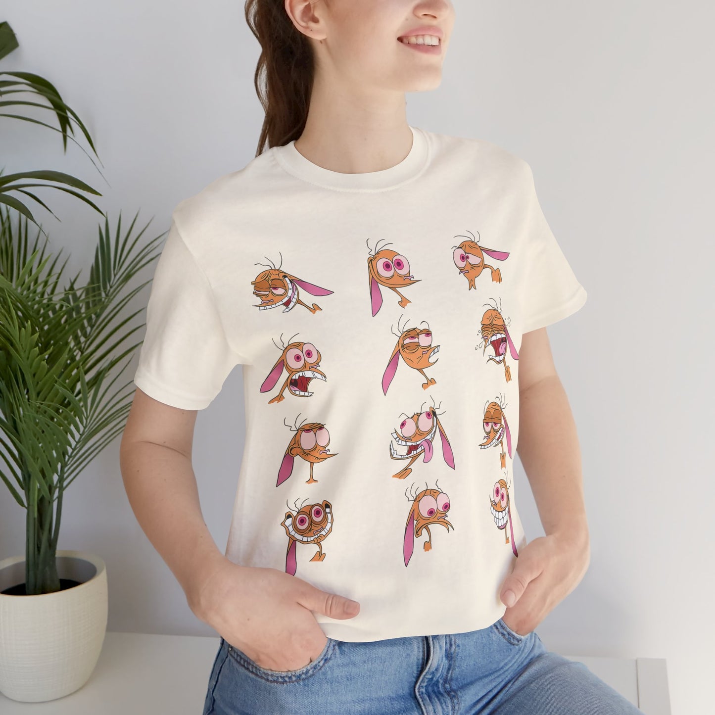 Ren's Expressions - Ren Hoek Faces Short Sleeve T-Shirt - Ren and Stimpy Cartoon