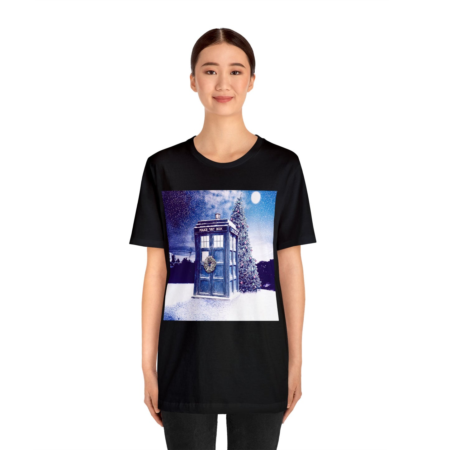 Dr Who Christmas - Dr Who Tardis Shirt - Dr Who Christmas Tardis Tshirt - Retro Doctor Who Tardis Tee - Christmas TARDIS Tshirt