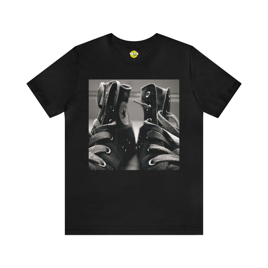 Chuck Taylors Zoomed In Black & White Short Sleeve T-Shirt - Classic Sneaker Lover Tee, Vintage Shoe Graphic Shirt
