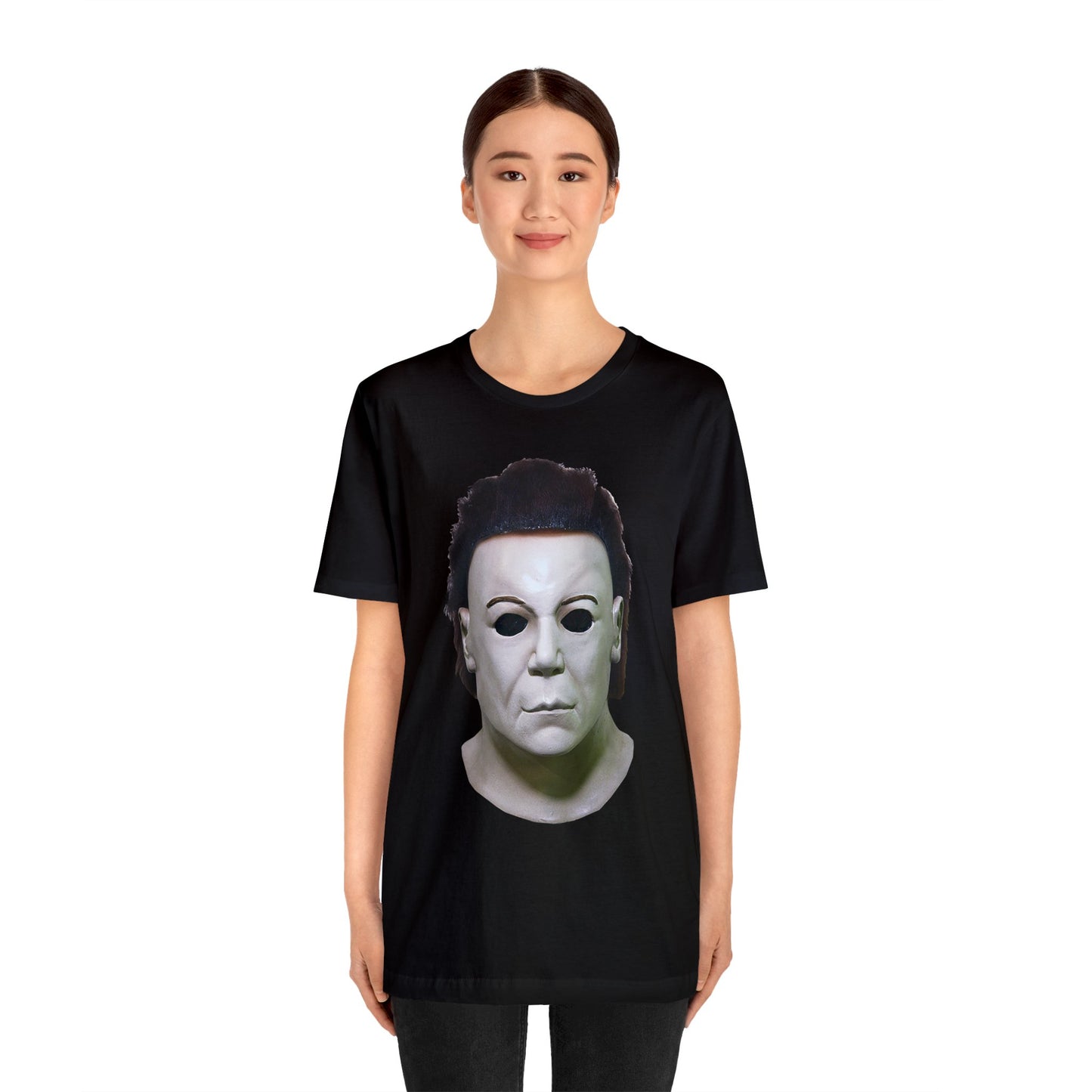 Halloween Michael Myers' Mask Halloween Short Sleeve T-Shirt - Horror Icon Tee, Classic Movie Graphic Shirt