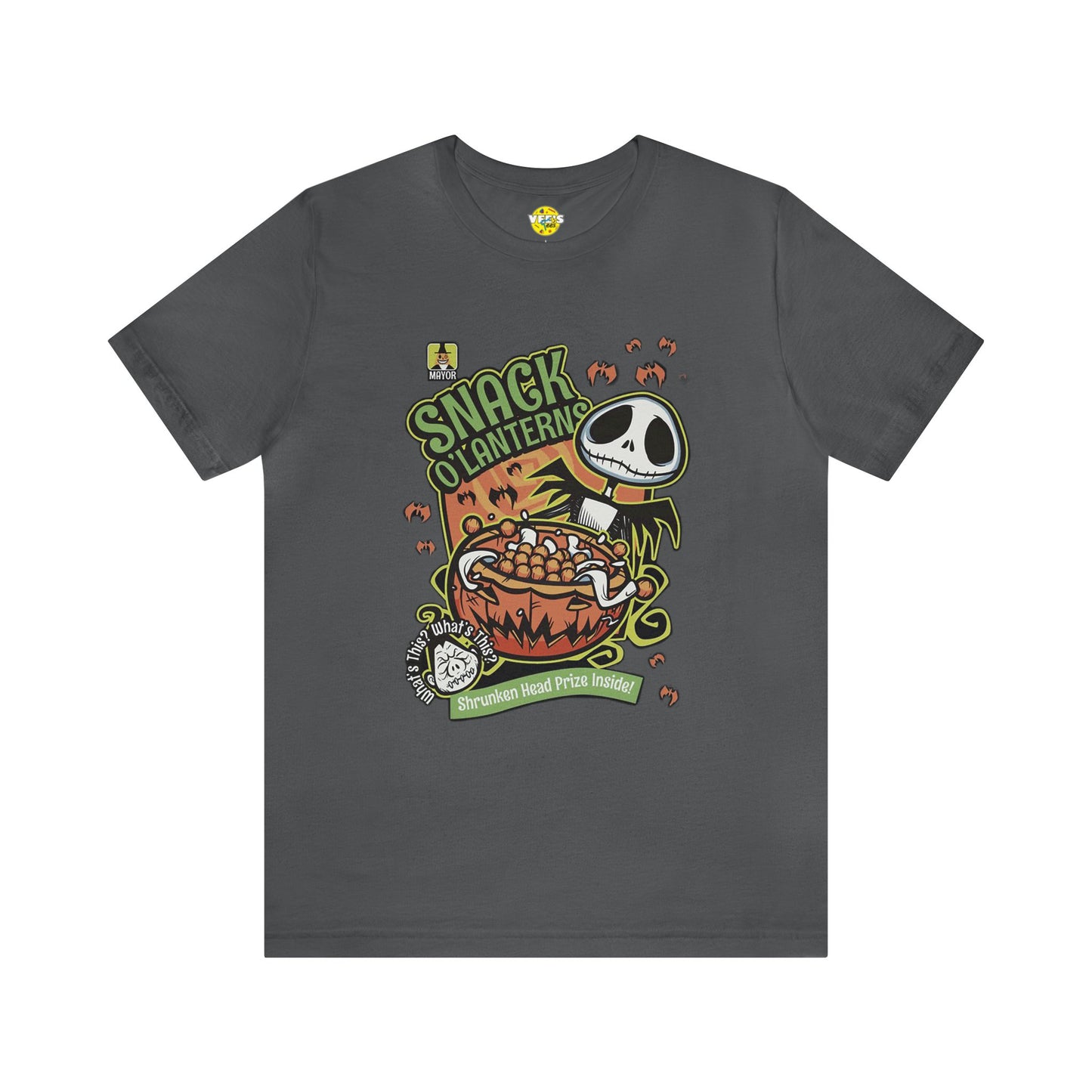 Halloween Jack Skellington's Snack O'Lanterns Cereal Short Sleeve T-Shirt - Spooky Halloween Tee, Nightmare Before Christmas Graphic Shirt