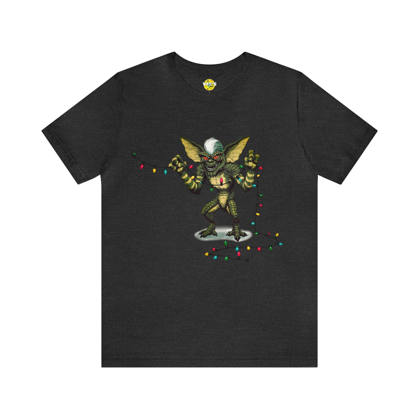 Stripe Festive Holiday - Gremlin Christmas Lights - Festive Stripe holding Christmas Lights - Gremlin Holiday Lights tshirt