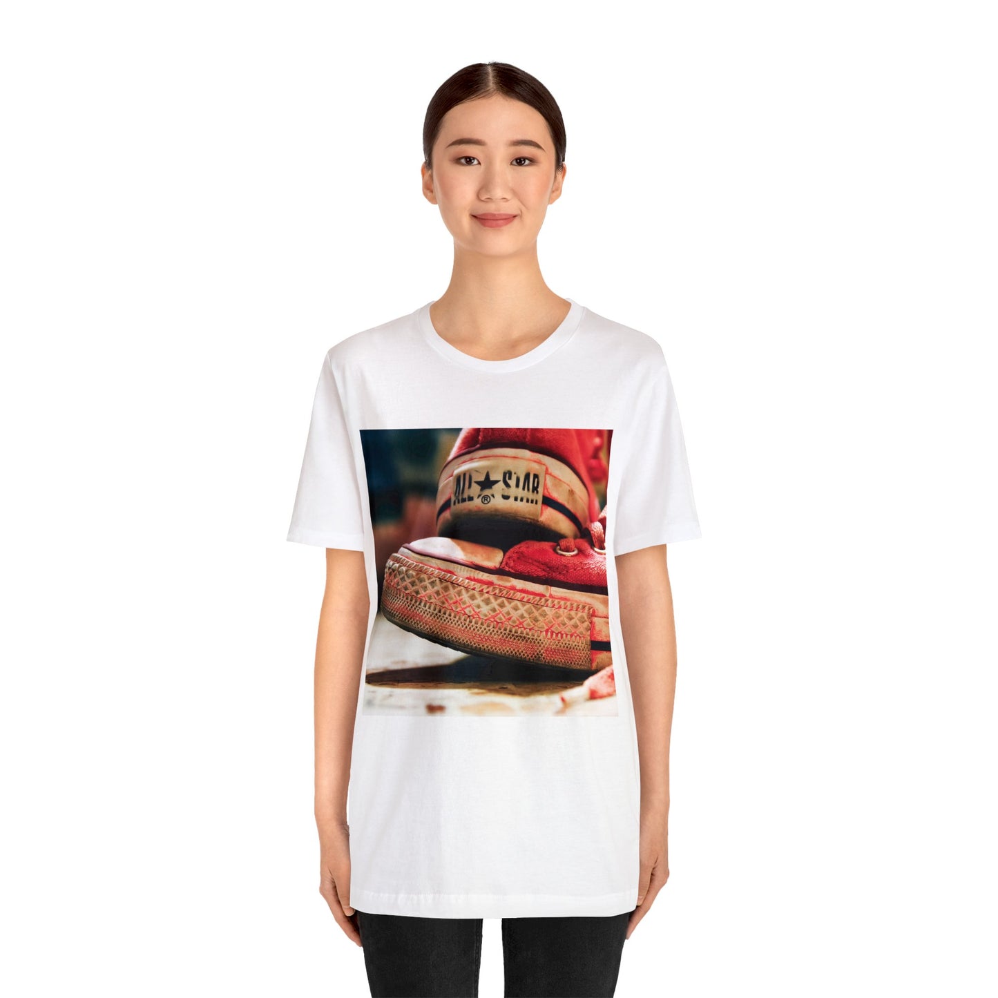 Red Chuck Taylors Zoomed In Short Sleeve T-Shirt - Classic Sneaker Lover Tee, Vintage Shoe Graphic Shirt