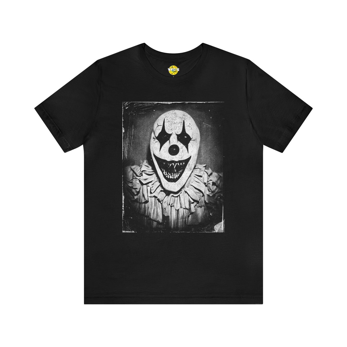 Halloween Vintage Creepy Clown Short Sleeve T-Shirt - Retro Circus Clown Photo Tee - Horror Carnival Shirt - Scary Circus Theme Shirt