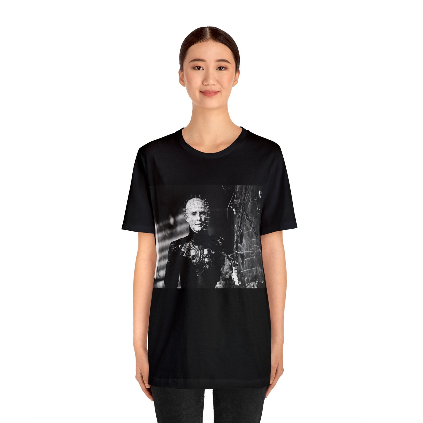 Halloween Hellraiser Pinhead Short Sleeve T-Shirt - Horror Movie Tee - Iconic Pinhead Art - Clive Barker - Cenobite Shirt