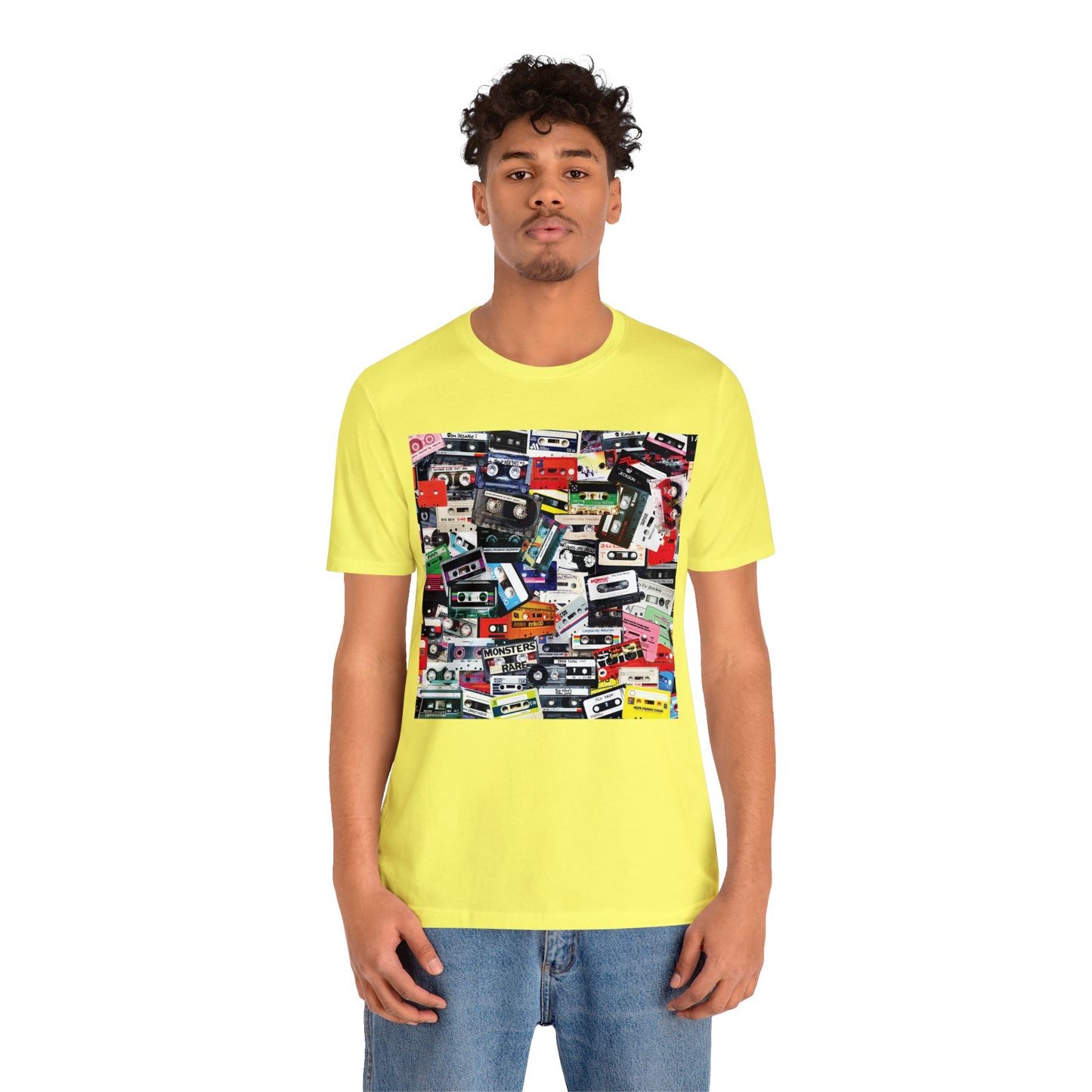 Retro 80s Mixtape Collage Short Sleeve T-Shirt - Vintage Music Lover Tee, Nostalgic Graphic Shirt