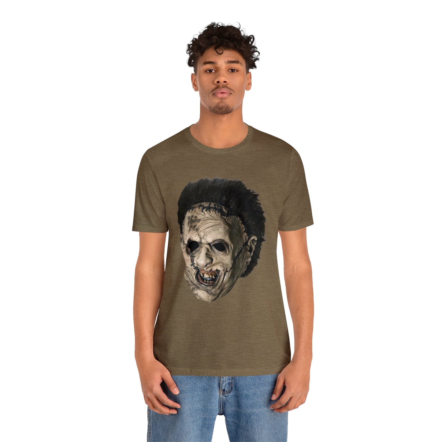 Halloween Leatherface Mask Short Sleeve T-Shirt - Classic Horror Film Tee - Iconic Chainsaw Massacre Shirt