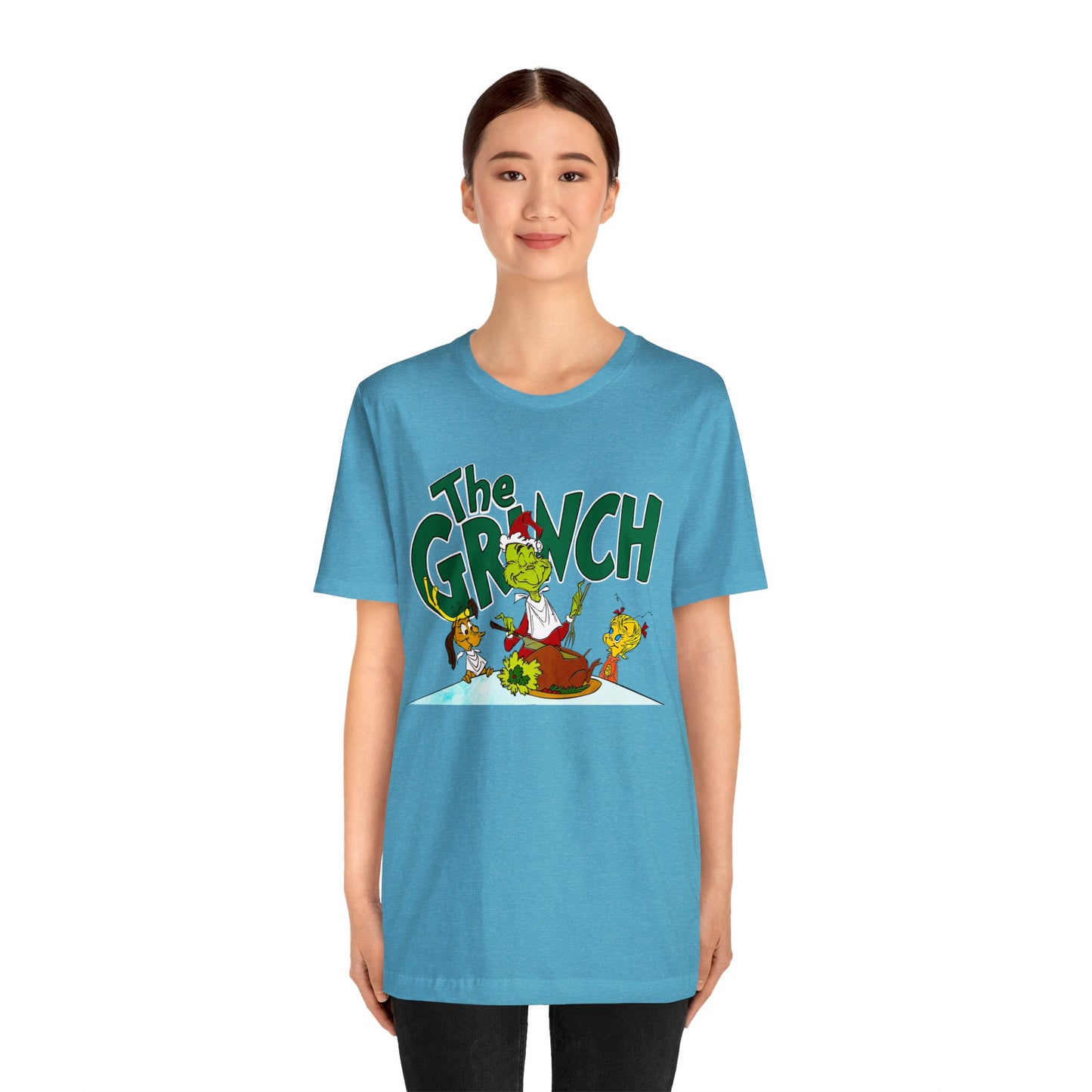 The Grinch cartoon tshirt - The Grinch Christmas table tshirt - Holiday Grinch Christmas table tshirt - Christmas Grinch dinner tshirt