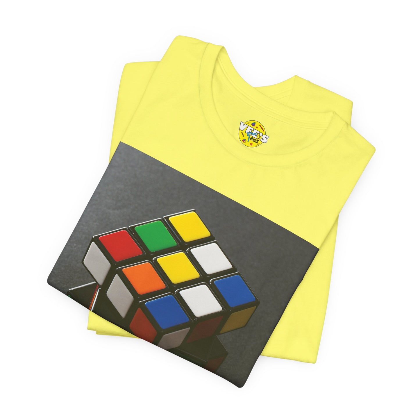 Retro Rubik's Cube Short Sleeve T-Shirt - 80s Puzzle Lover Tee, Nostalgic Graphic Shirt