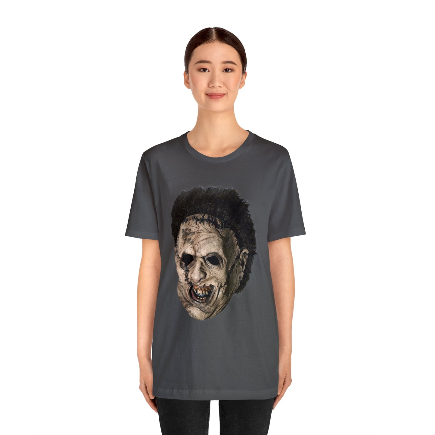 Halloween Leatherface Mask Short Sleeve T-Shirt - Classic Horror Film Tee - Iconic Chainsaw Massacre Shirt