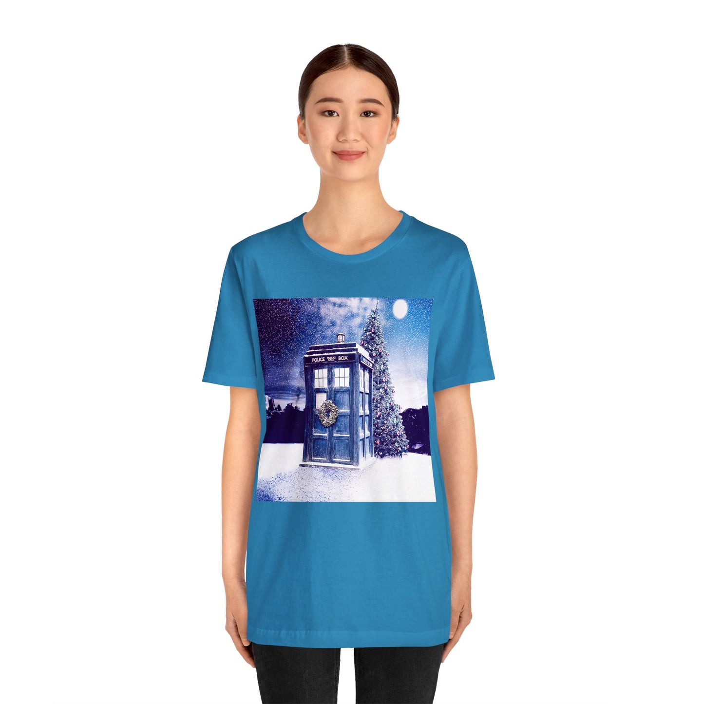 Dr Who Christmas - Dr Who Tardis Shirt - Dr Who Christmas Tardis Tshirt - Retro Doctor Who Tardis Tee - Christmas TARDIS Tshirt