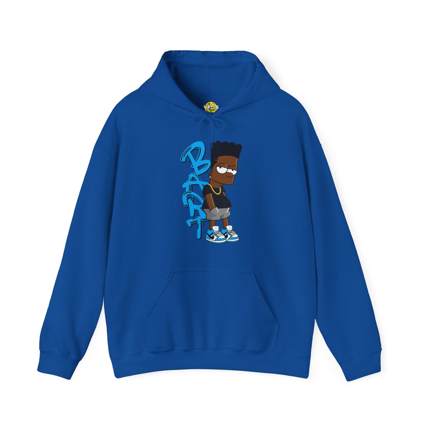 Black Bart Simpson Hoodie - Blue, Urban Streetwear, Vintage Cartoon Sweatshirt, Hip Hop Inspired, 90s Nostalgia