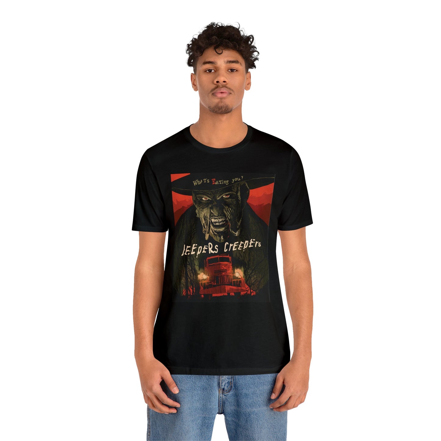 Halloween Jeepers Creepers Movie Poster Short Sleeve T-Shirt - Vintage Horror Film Tee, Retro Classic Cinema Graphic Shirt