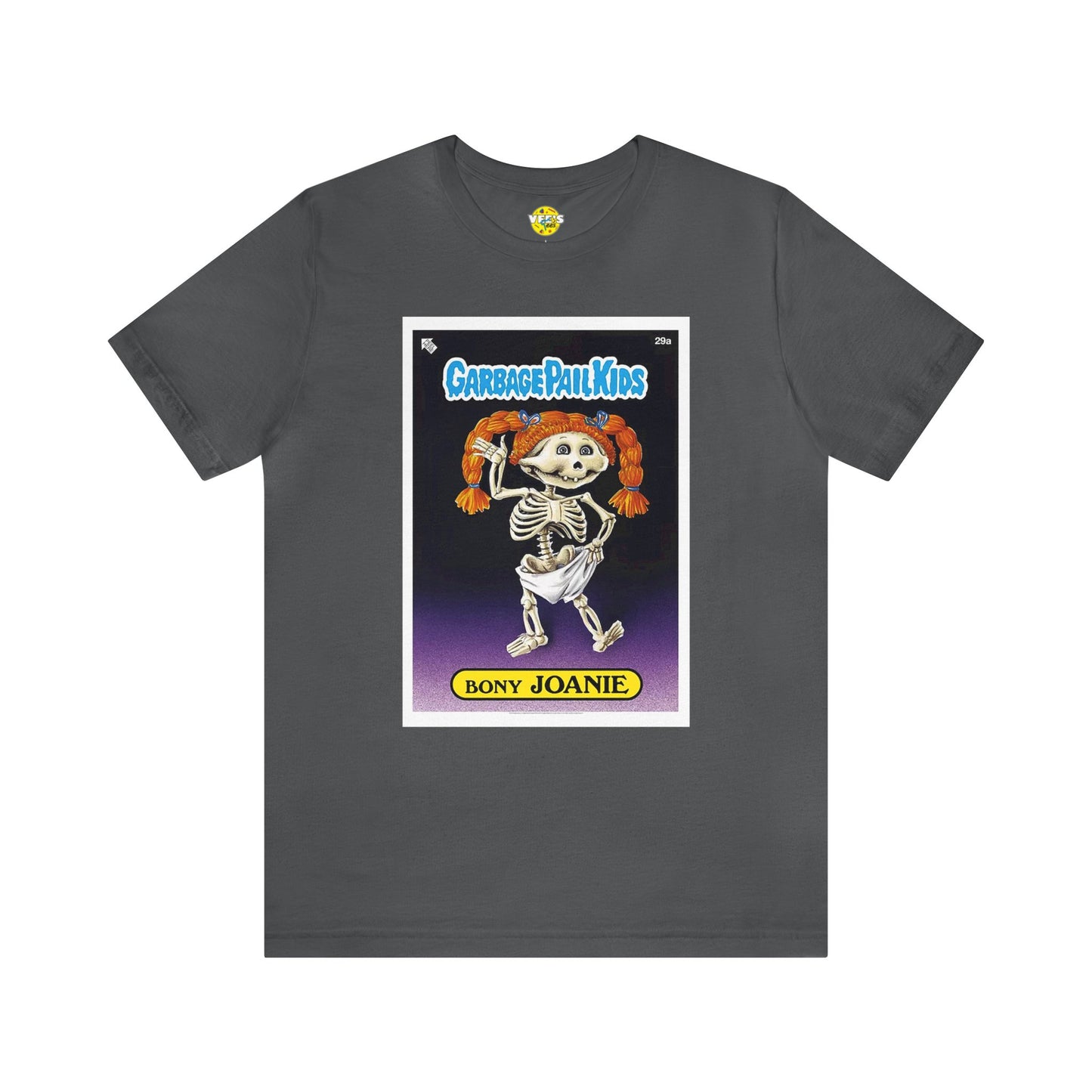 Halloween Garbage Pail Kids Bony Joanie Short Sleeve T-Shirt - Retro Sticker Art Tee, Vintage 80s Graphic Shirt