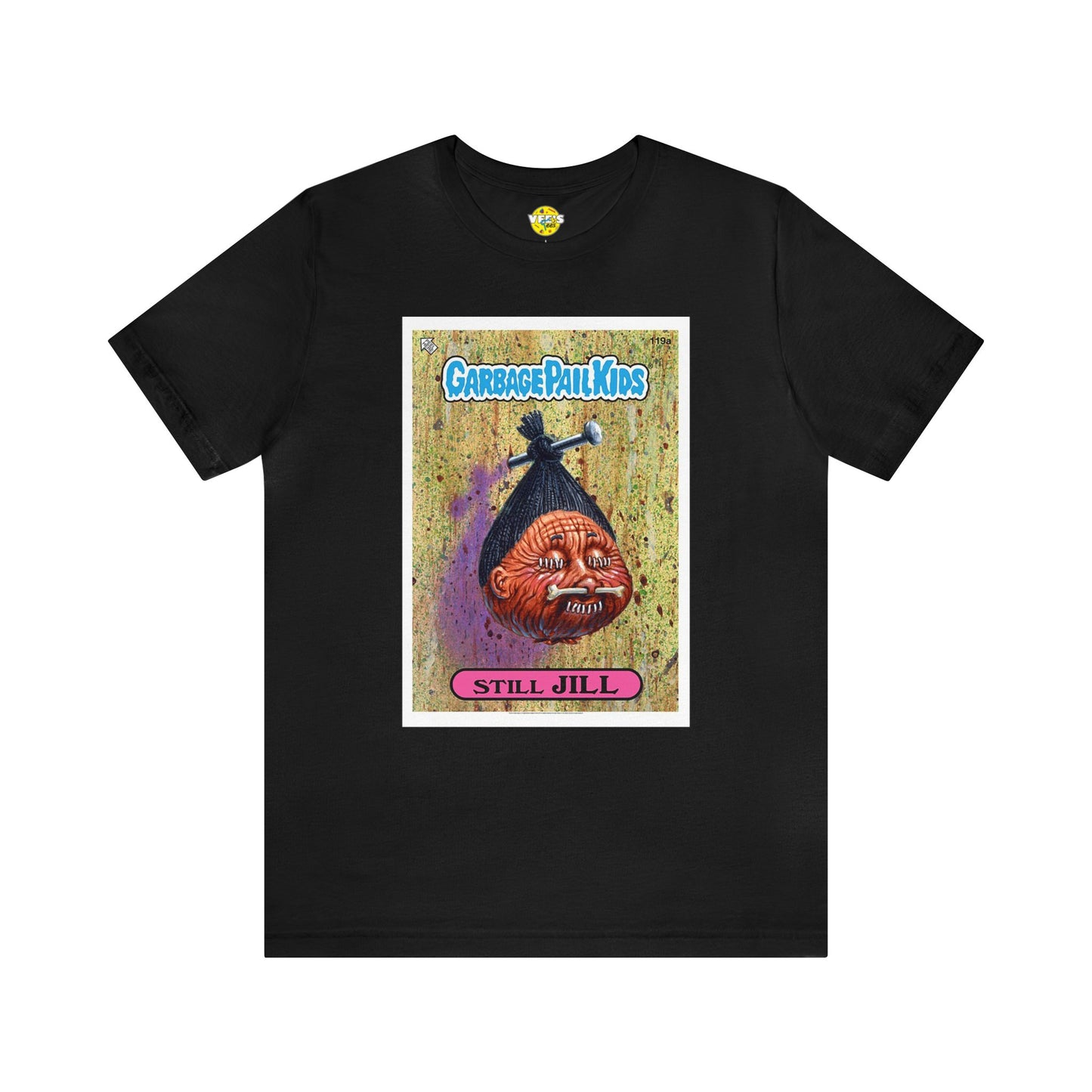 Halloween Garbage Pail Kids Still Jill Short Sleeve T-Shirt - Retro Sticker Art Tee, Vintage 80s Graphic Shirt