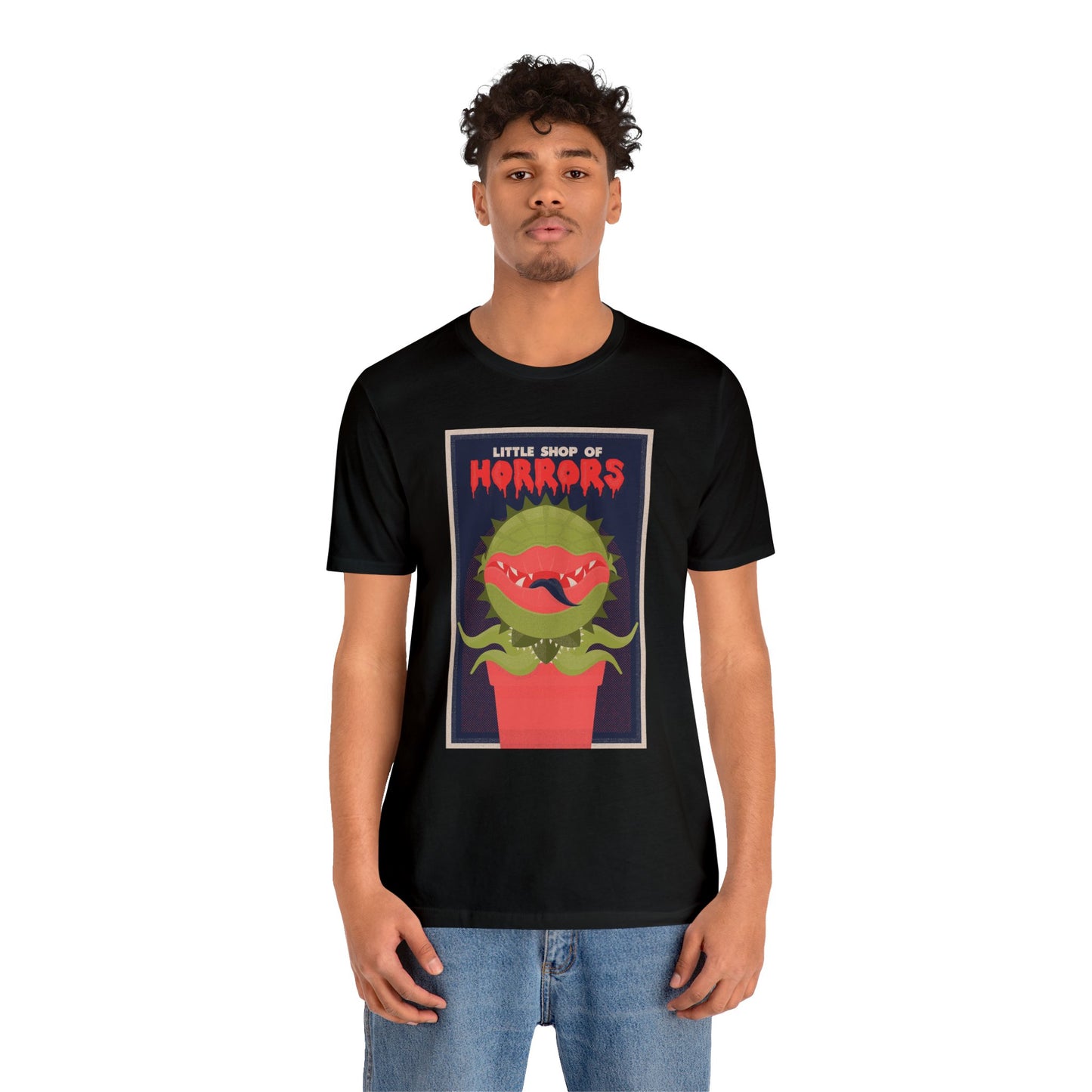 Halloween Audrey II Little Shop of Horrors Short Sleeve T-Shirt - Retro Horror Movie Graphic Tee, Vintage Plant Monster Shirt