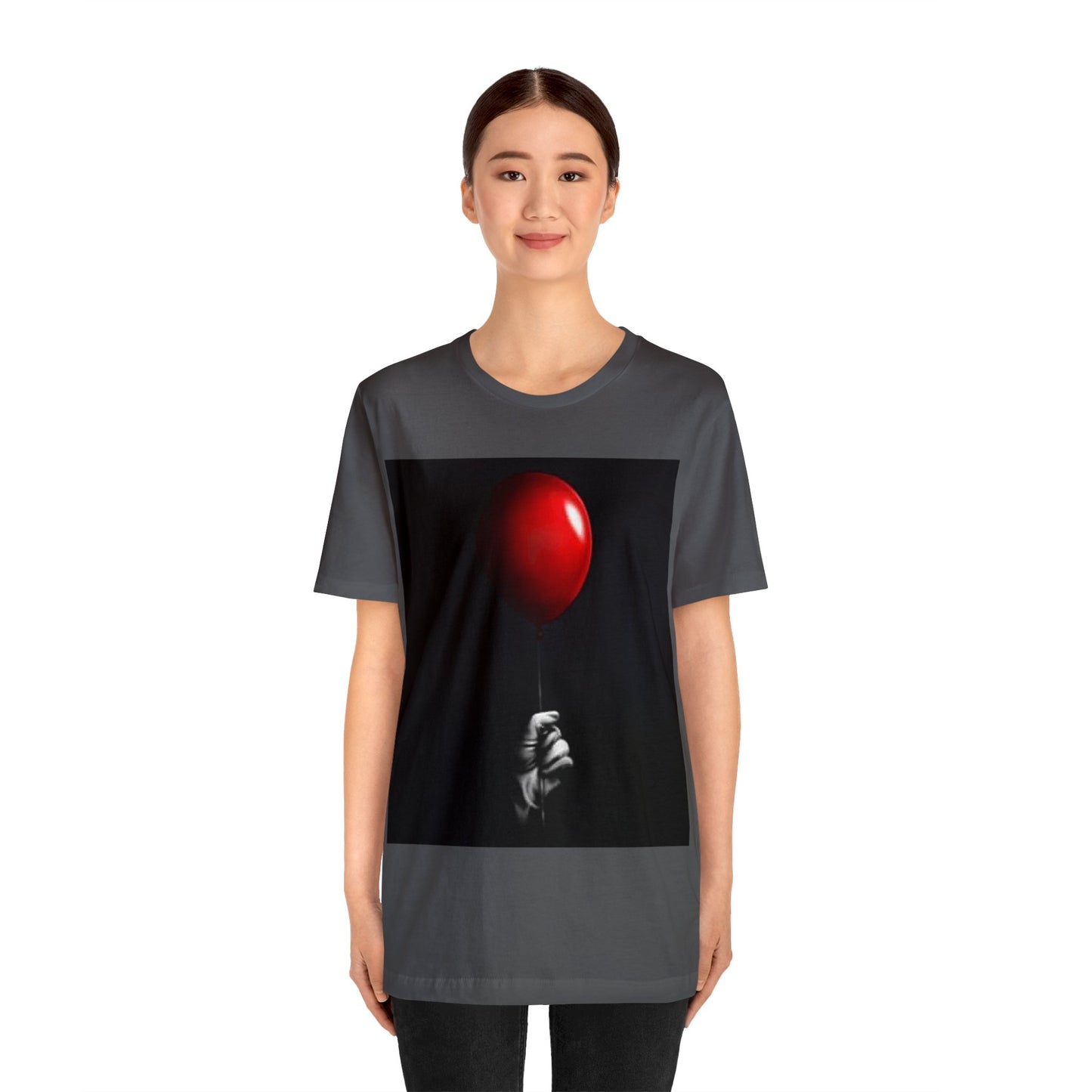 Halloween Pennywise Red Balloon Short Sleeve T-Shirt - IT Movie Inspired Tee, Horror Fan Graphic Shirt