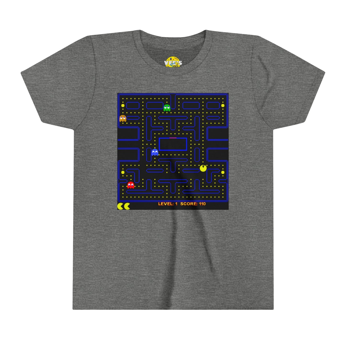 Pac-Man Level 1 Kids' Graphic T-Shirt, 80s Video Game Nostalgia Shirt