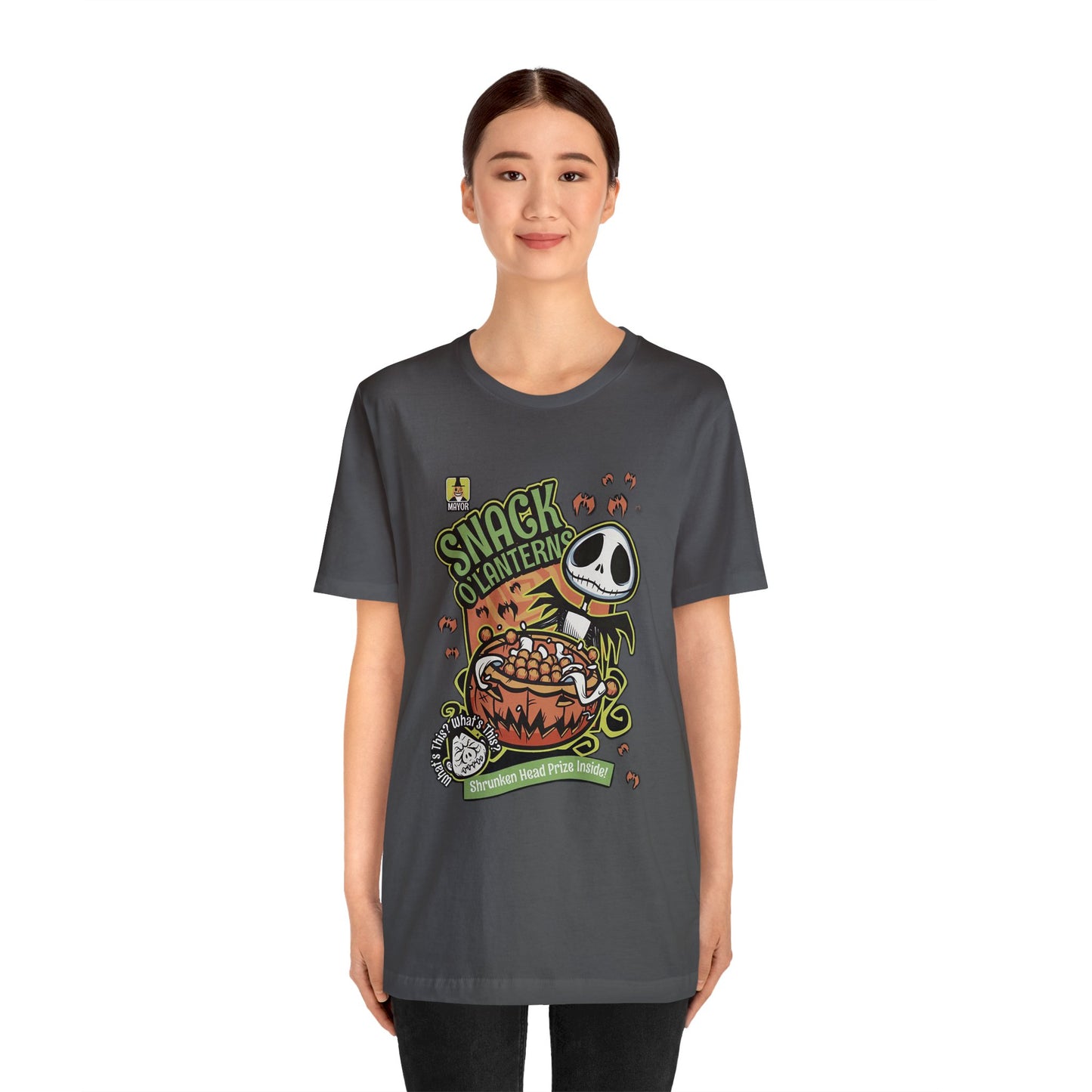 Halloween Jack Skellington's Snack O'Lanterns Cereal Short Sleeve T-Shirt - Spooky Halloween Tee, Nightmare Before Christmas Graphic Shirt