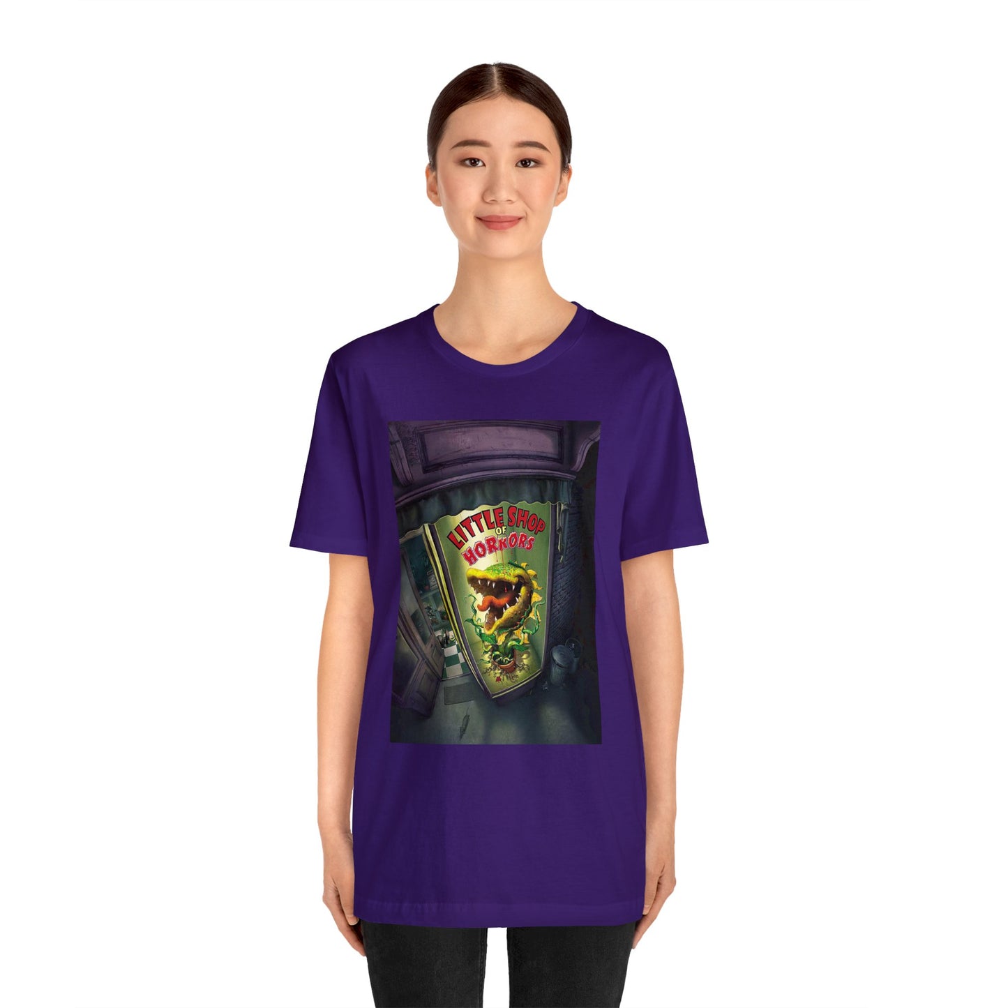 Halloween Little Shop of Horrors Short Sleeve T-Shirt - Classic Horror Movie Tee, Retro Cartoon Graphic Shirt