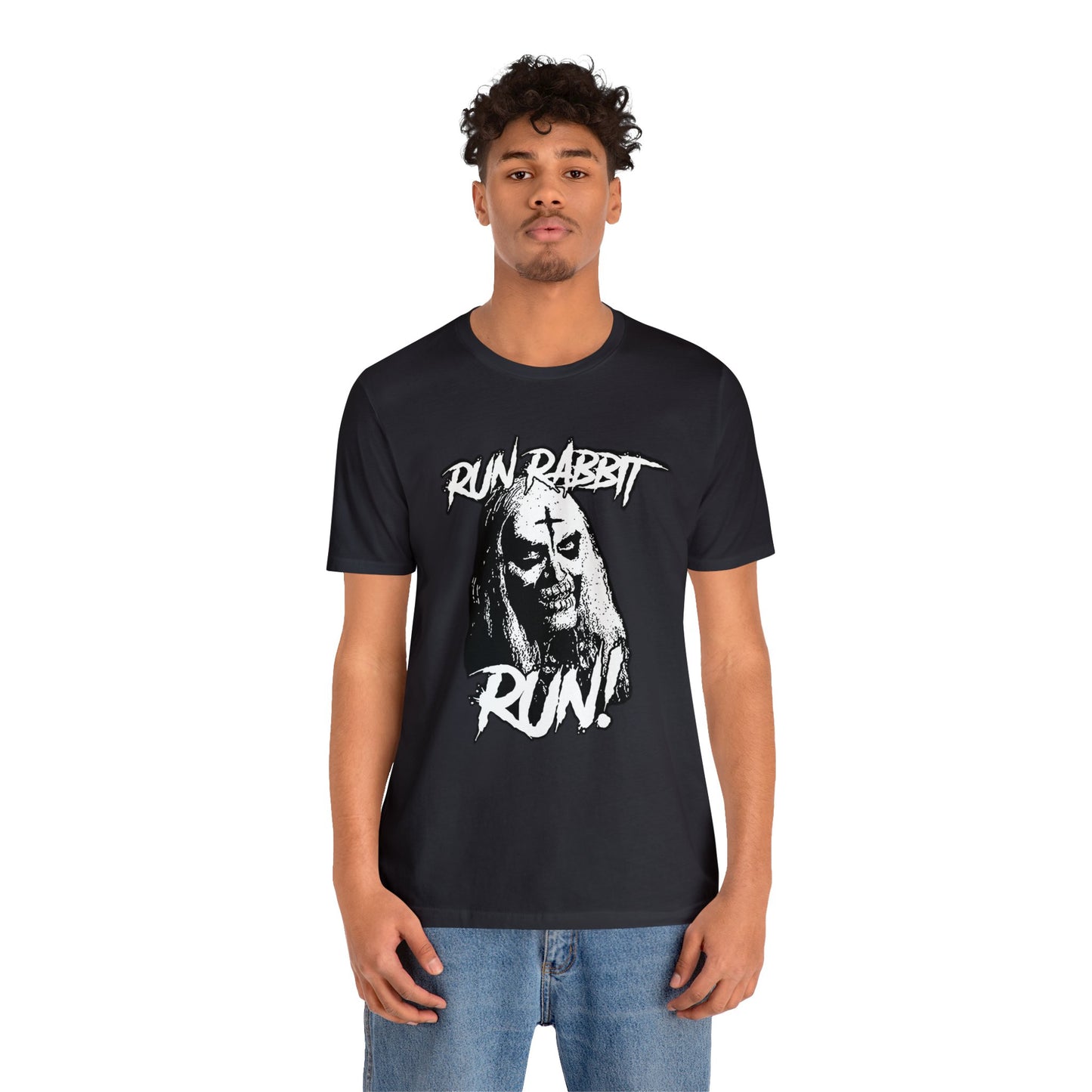 Halloween Otis B. Driftwood - Run Rabbit Run Graphic Short Sleeve T-Shirt - Retro Horror Icon Tee, House of 1000 Corpses, Devil's Rejects