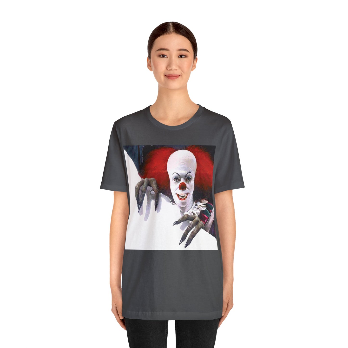 Halloween Pennywise IT Movie Short Sleeve T-Shirt - Horror Clown Tee, Scary Movie Graphic Shirt