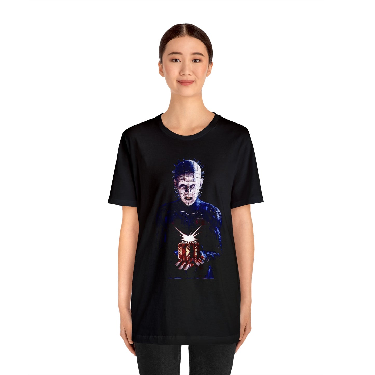 Halloween Pinhead Puzzle Box Short Sleeve T-Shirt - Hellraiser Horror Icon Tee, Clive Barker Graphic Shirt