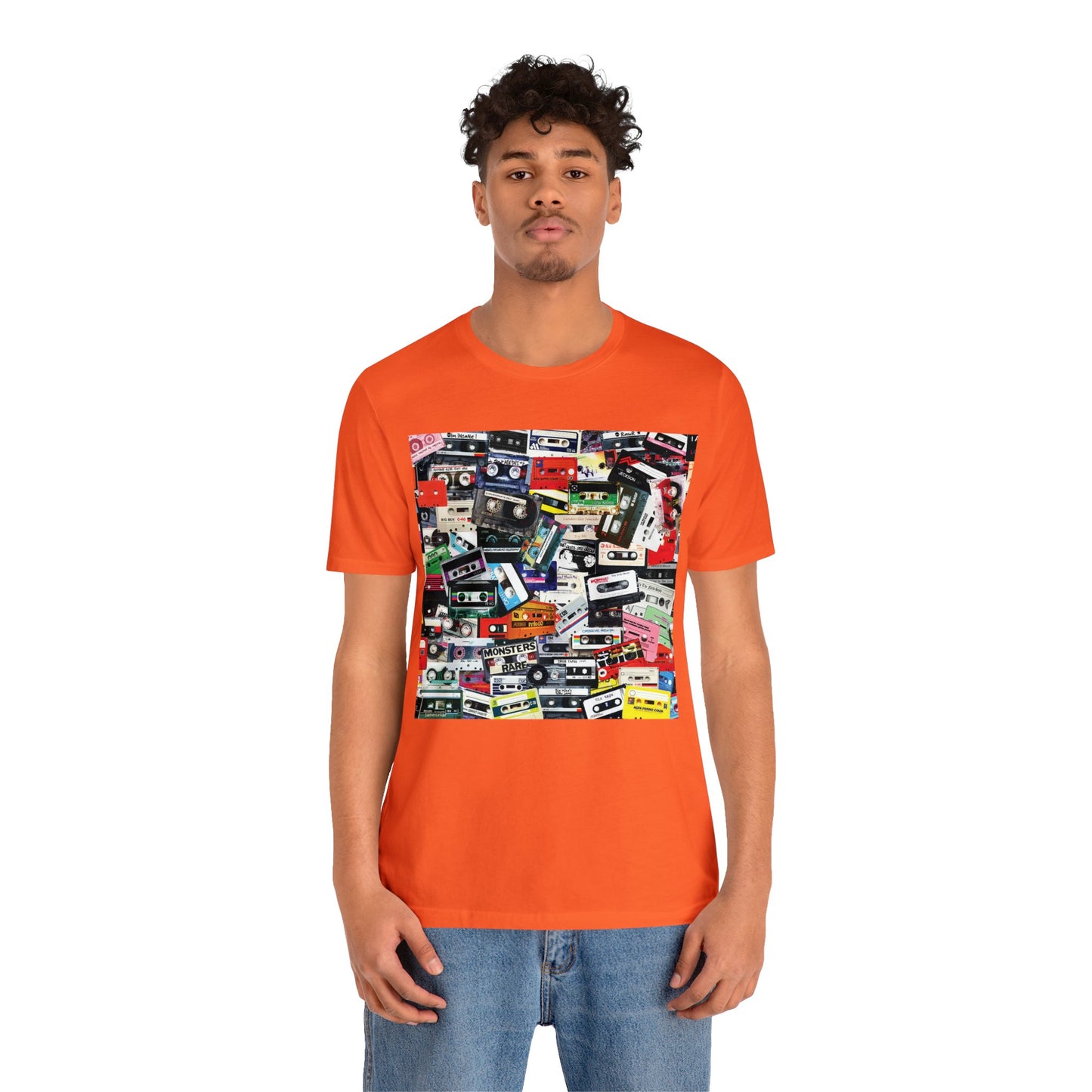 Retro 80s Mixtape Collage Short Sleeve T-Shirt - Vintage Music Lover Tee, Nostalgic Graphic Shirt