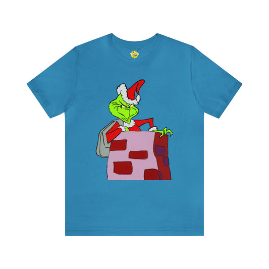 Christmas Cartoon Tee - Retro Grinch Tshirt - The Grinch Cartoon Tshirt - The Grinch Chimney Tshirt