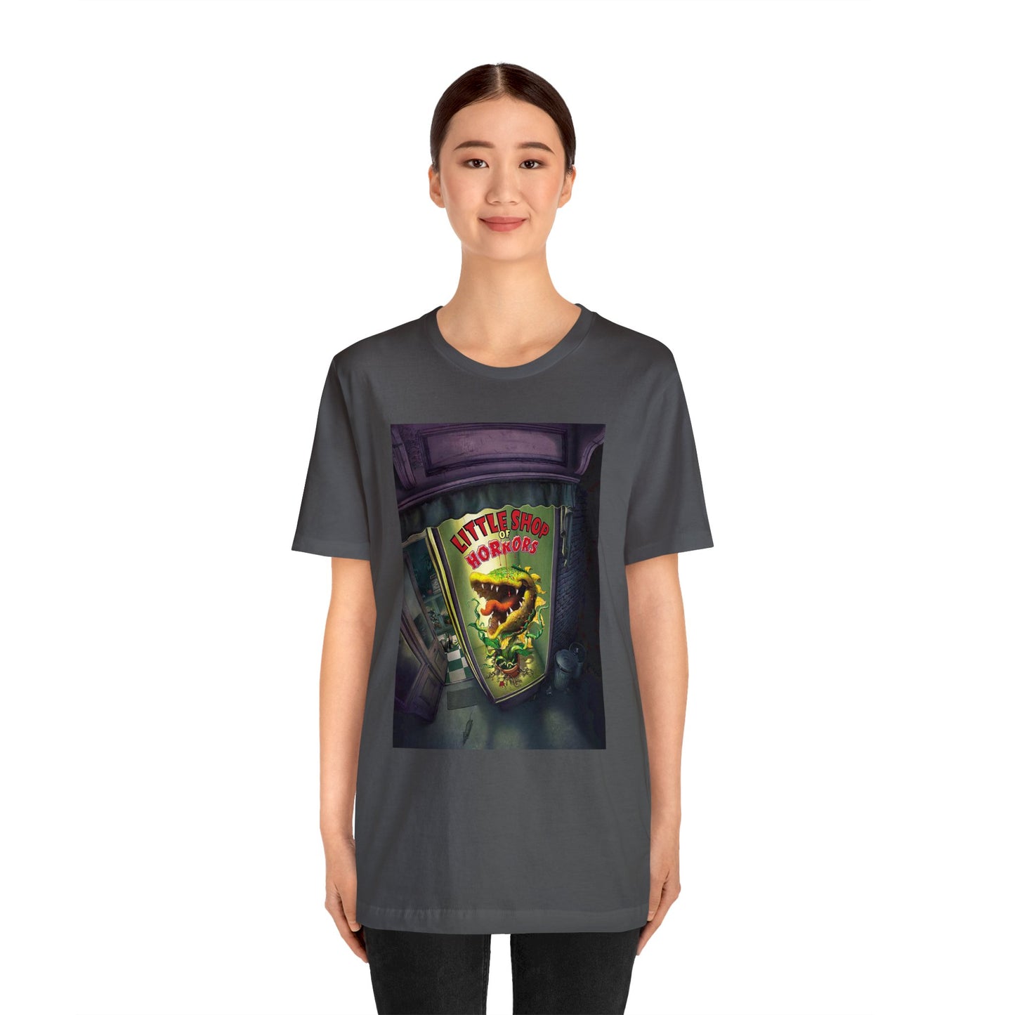 Halloween Little Shop of Horrors Short Sleeve T-Shirt - Classic Horror Movie Tee, Retro Cartoon Graphic Shirt