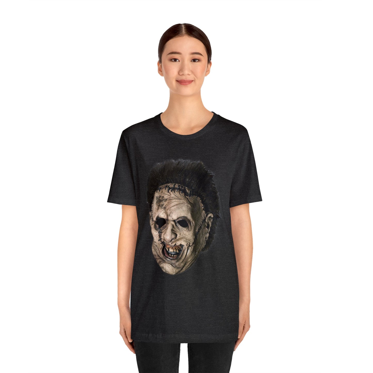 Halloween Leatherface Mask Short Sleeve T-Shirt - Classic Horror Film Tee - Iconic Chainsaw Massacre Shirt