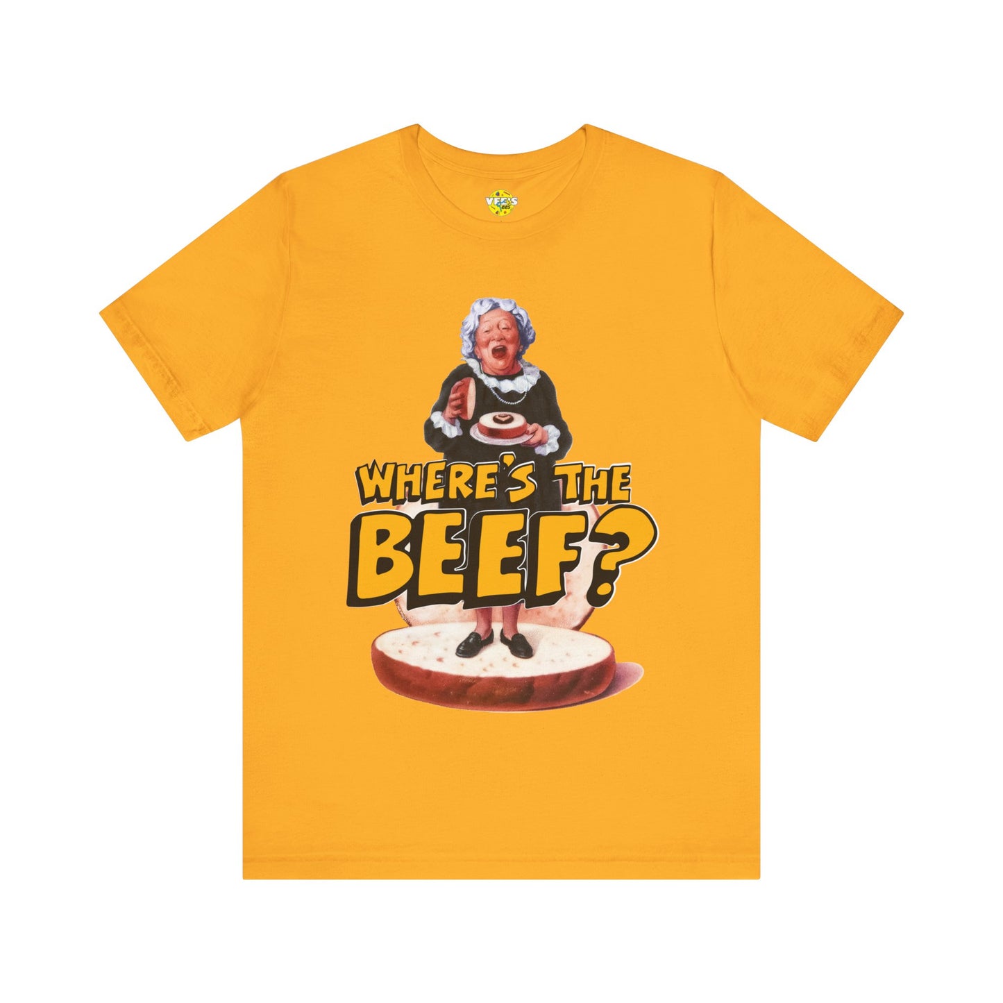 Little Old Lady - Where's the Beef? Nostalgic Design Fast Food Slogan TShirt