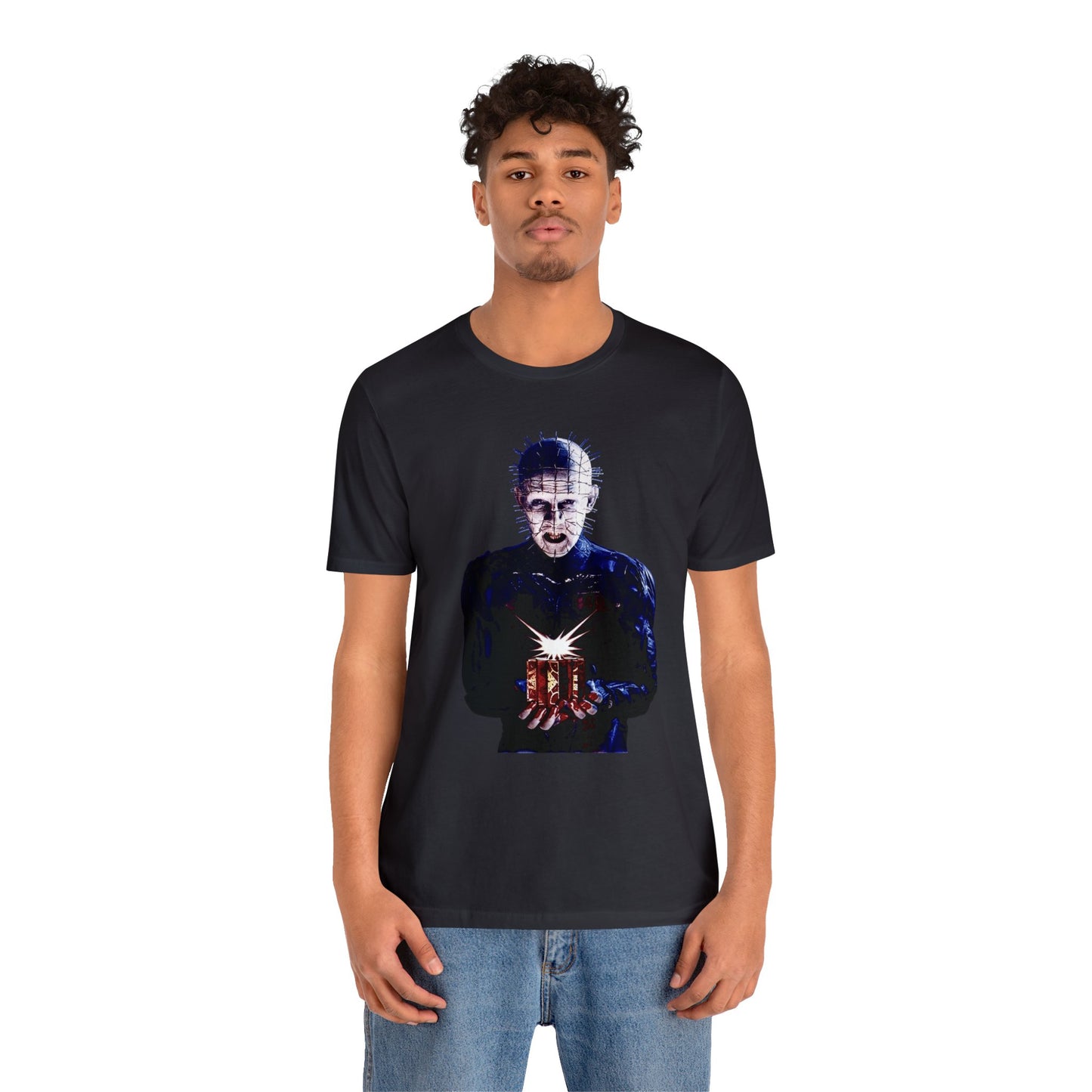 Halloween Pinhead Puzzle Box Short Sleeve T-Shirt - Hellraiser Horror Icon Tee, Clive Barker Graphic Shirt