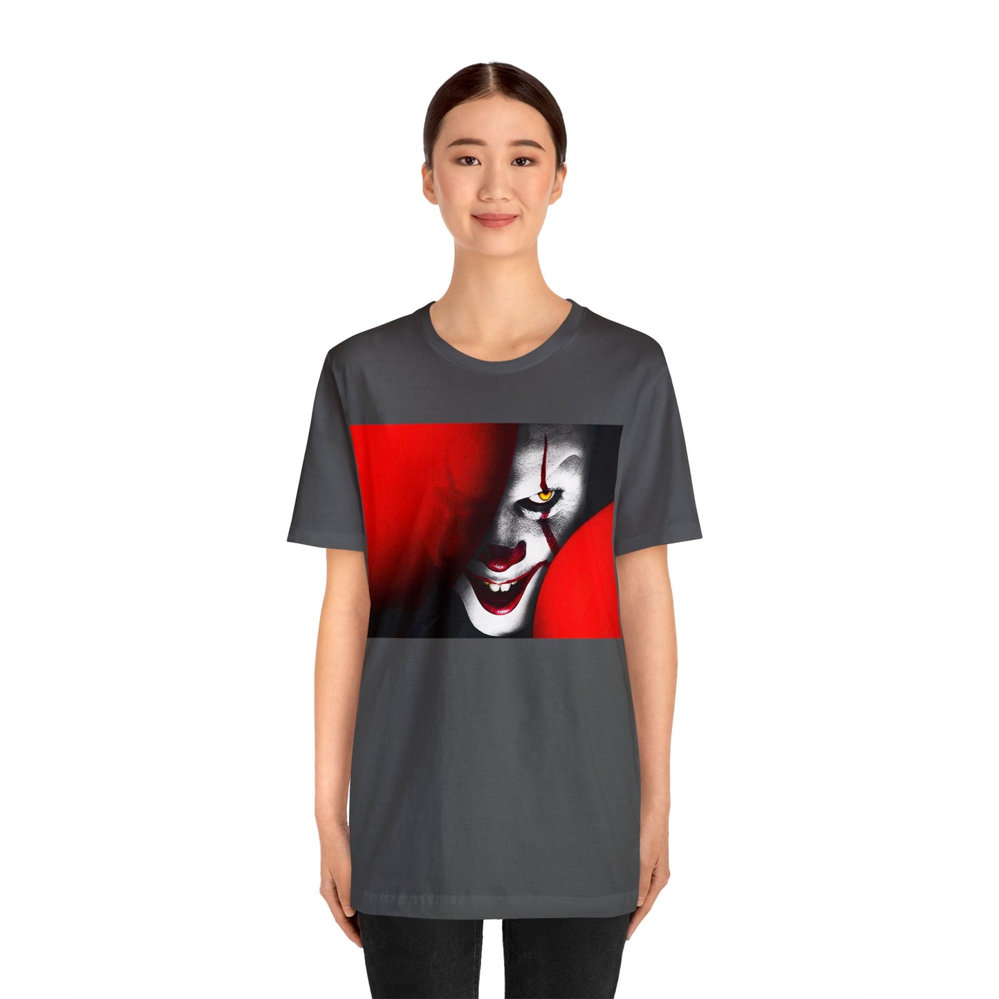 Halloween Pennywise Red Balloons Short Sleeve T-Shirt - IT Clown Tee - Horror Movie Shirt - Stephen King's IT Fan Gift