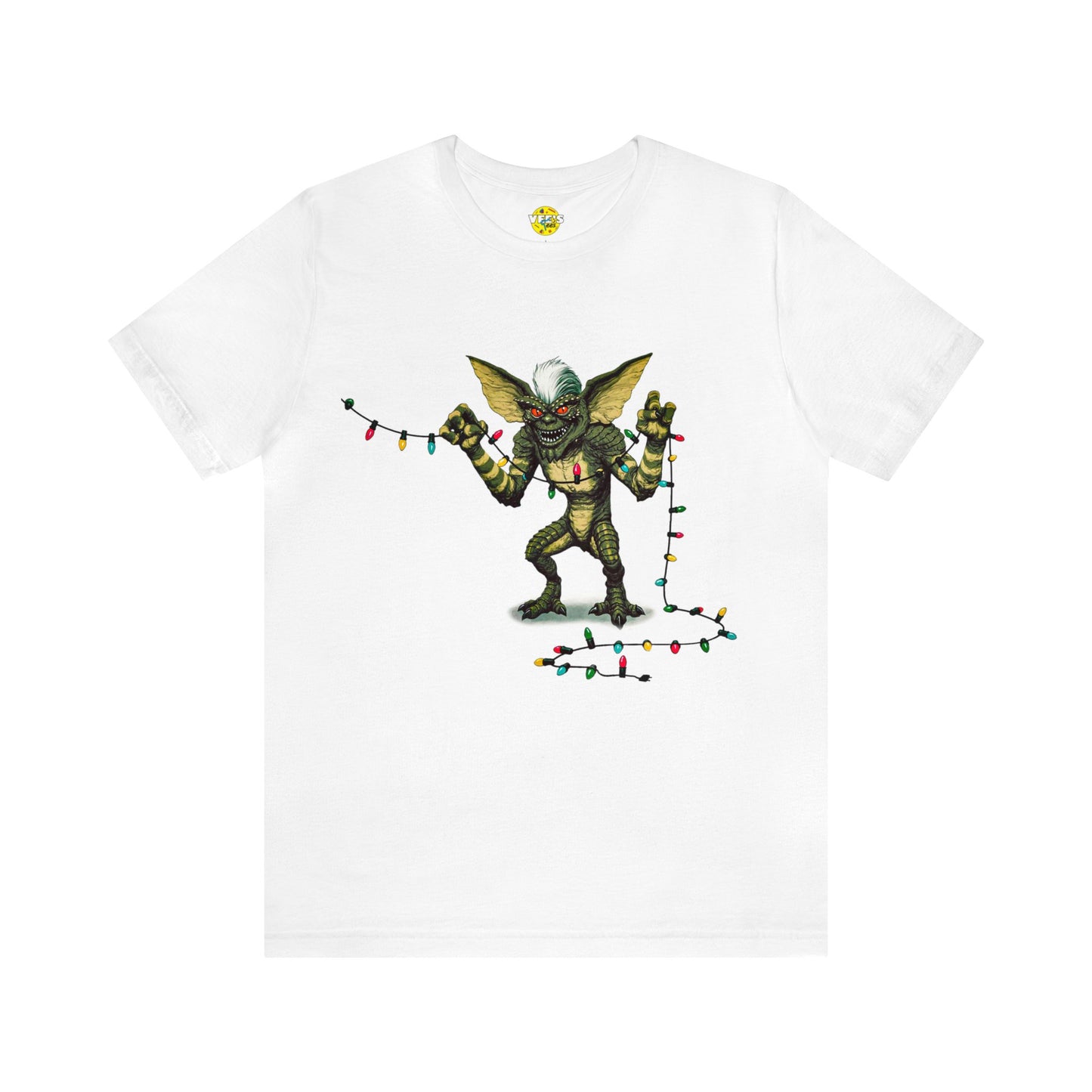 Stripe Festive Holiday - Gremlin Christmas Lights - Festive Stripe holding Christmas Lights - Gremlin Holiday Lights tshirt