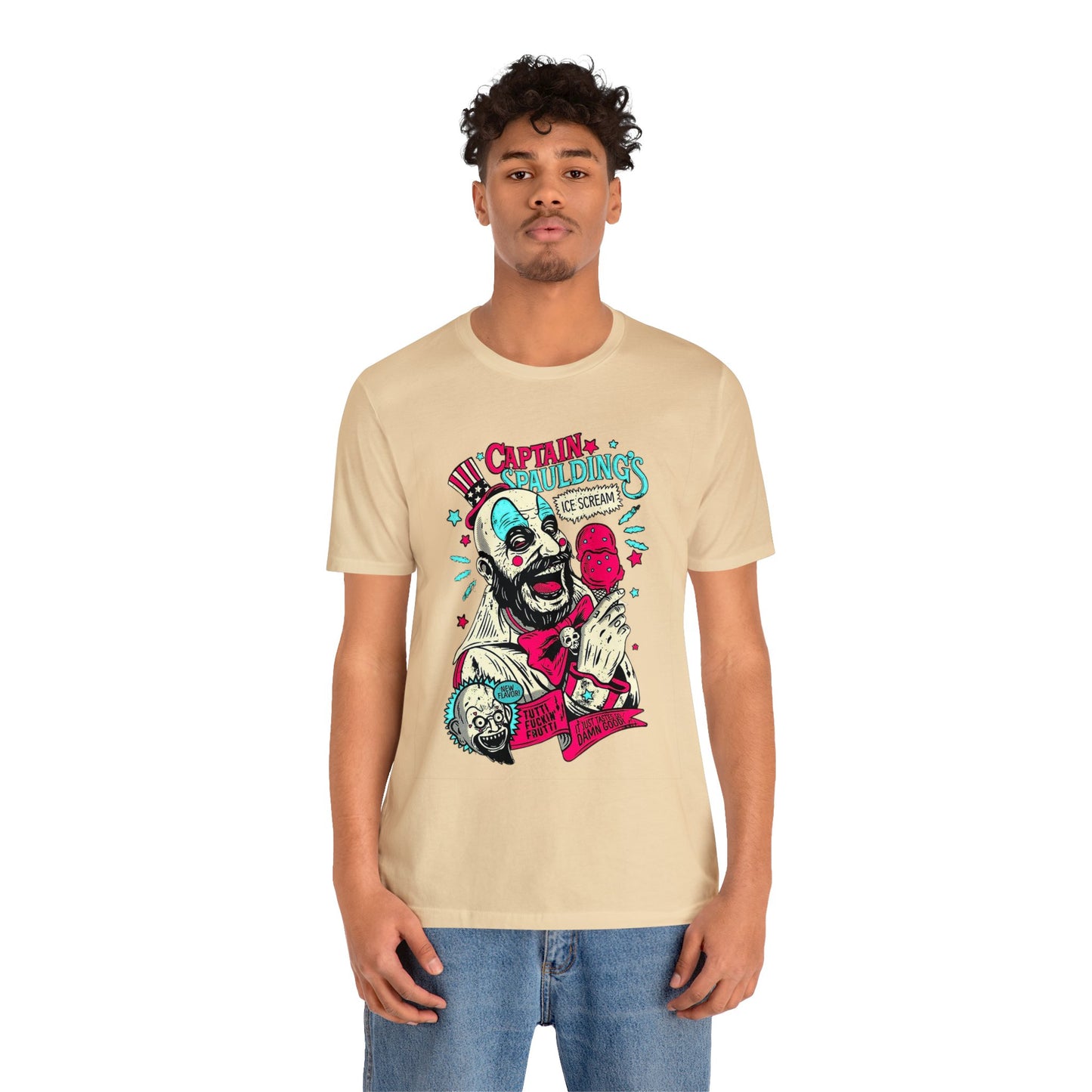 Halloween Captain Spaulding Short Sleeve T-Shirt - Classic Horror Icon Tee, Rob Zombie Character Graphic Shirt