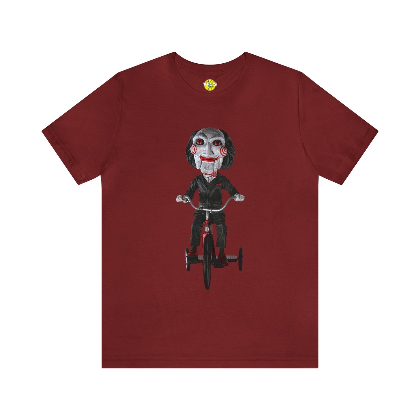 Halloween Billy from SAW Tricycle Short Sleeve T-Shirt - Horror Icon Tee, Classic Movie Graphic Shirt