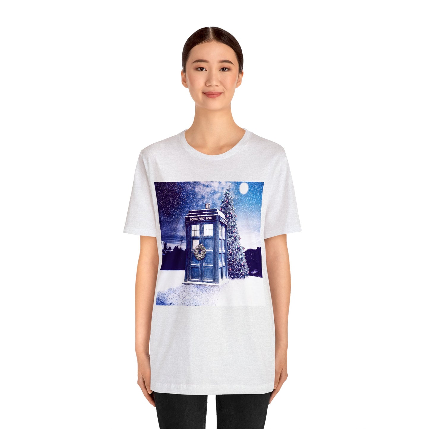 Dr Who Christmas - Dr Who Tardis Shirt - Dr Who Christmas Tardis Tshirt - Retro Doctor Who Tardis Tee - Christmas TARDIS Tshirt