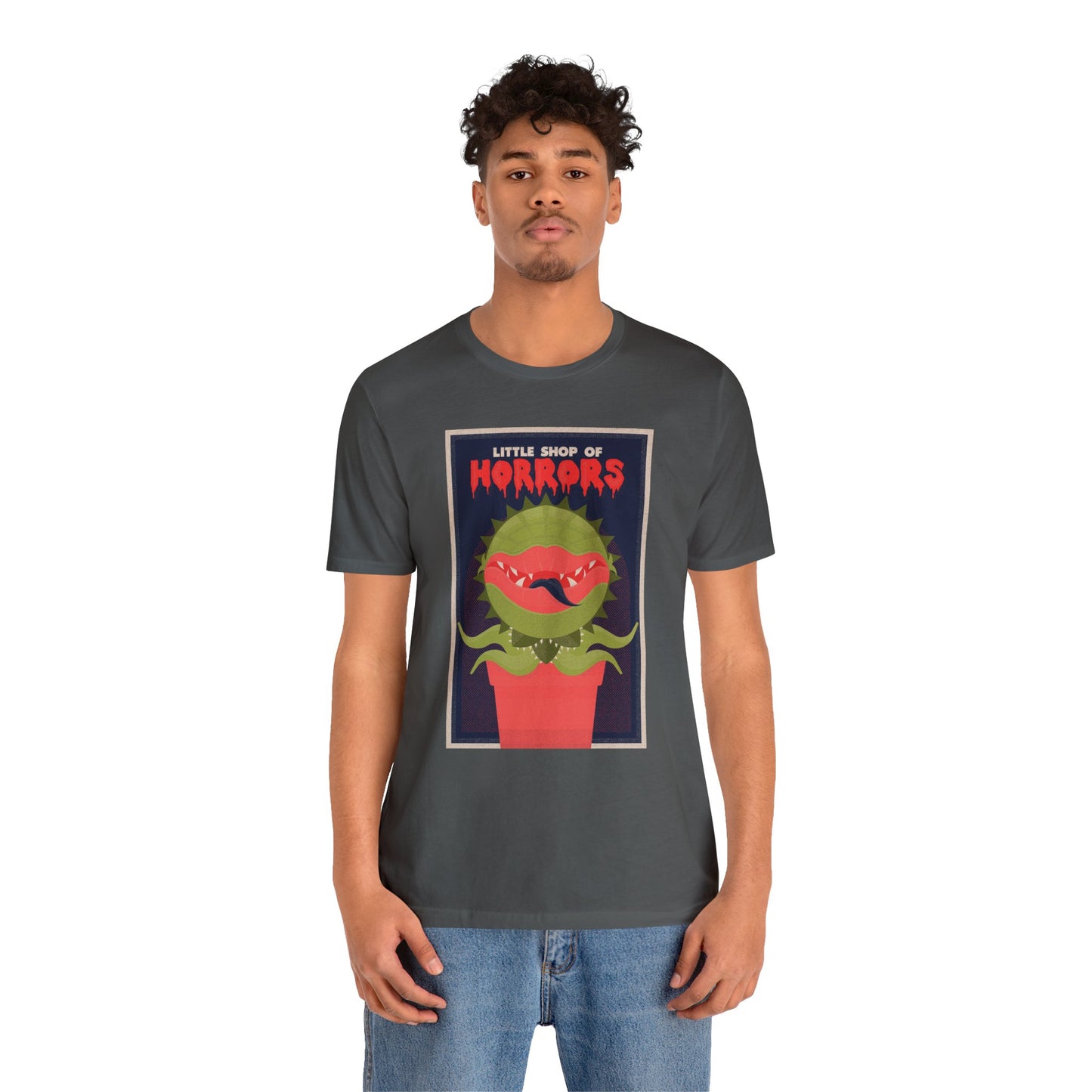 Halloween Audrey II Little Shop of Horrors Short Sleeve T-Shirt - Retro Horror Movie Graphic Tee, Vintage Plant Monster Shirt