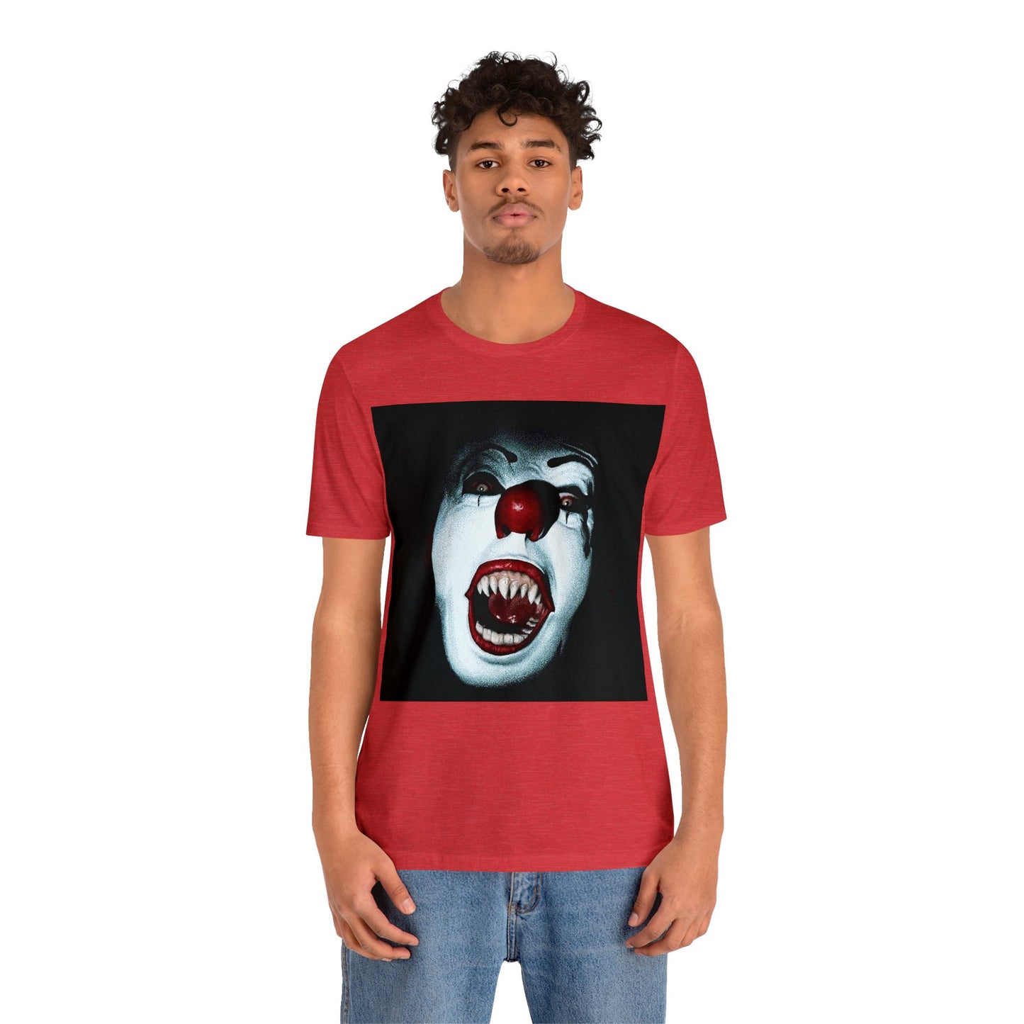 Halloween Pennywise Evil Face Short Sleeve T-Shirt - Classic Horror Clown Tee - Stephen King's IT Shirt