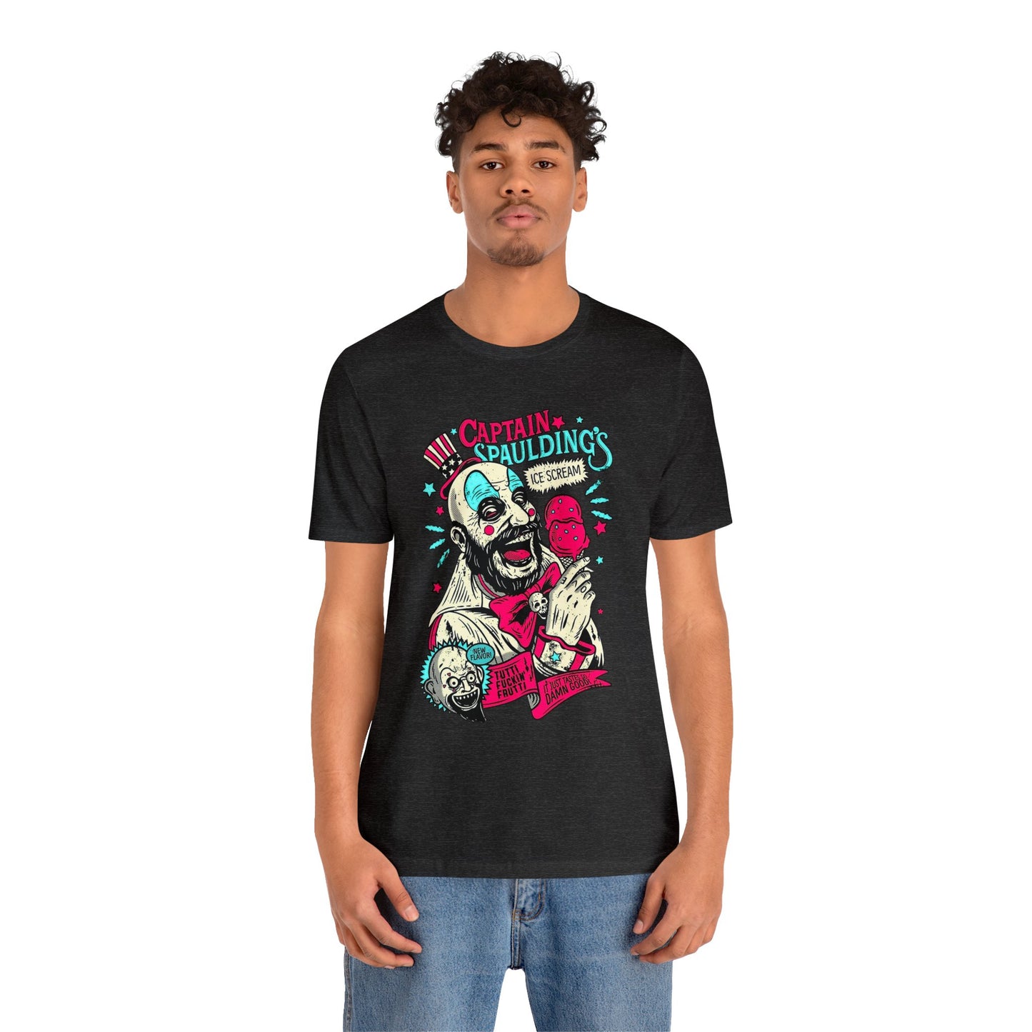 Halloween Captain Spaulding Short Sleeve T-Shirt - Classic Horror Icon Tee, Rob Zombie Character Graphic Shirt