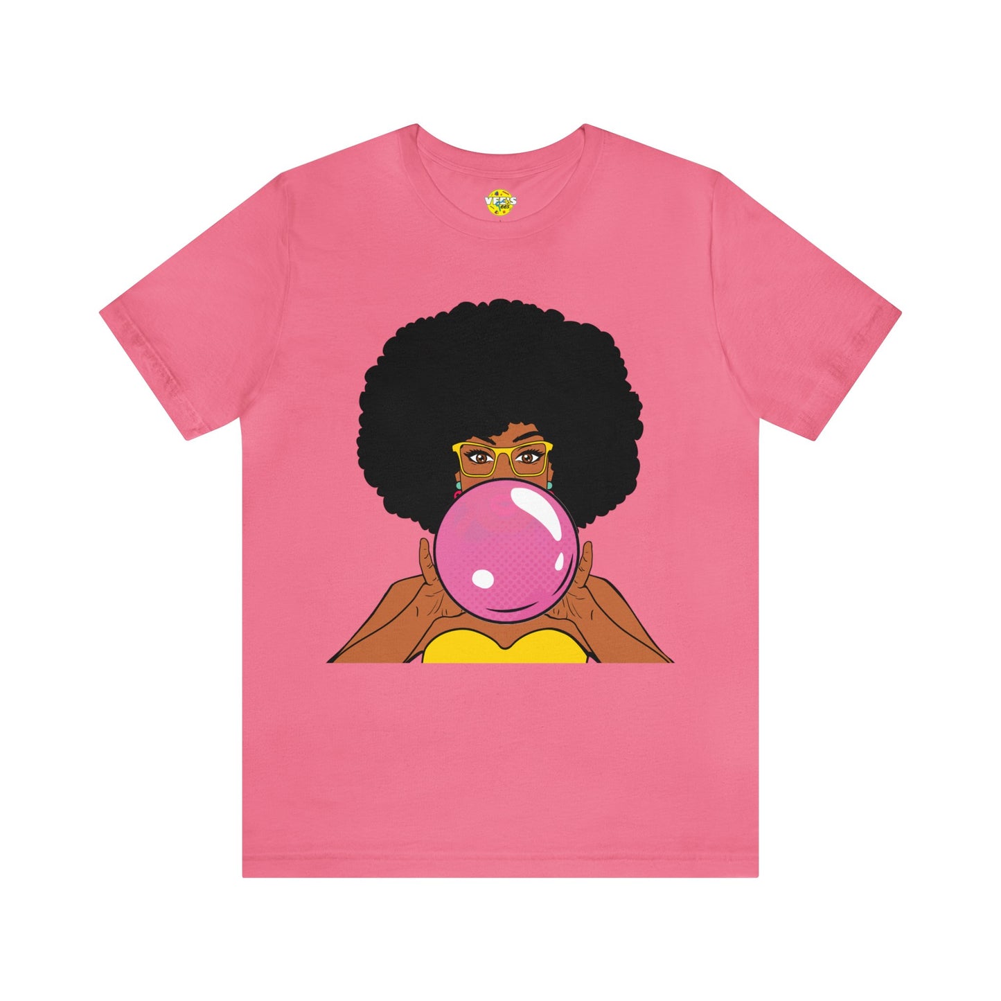 Afro Bubble Pop Art TShirt, Unique Natural Hair Black Girl Magic Shirt, Joyful African American Woman Playful Illustration Tee