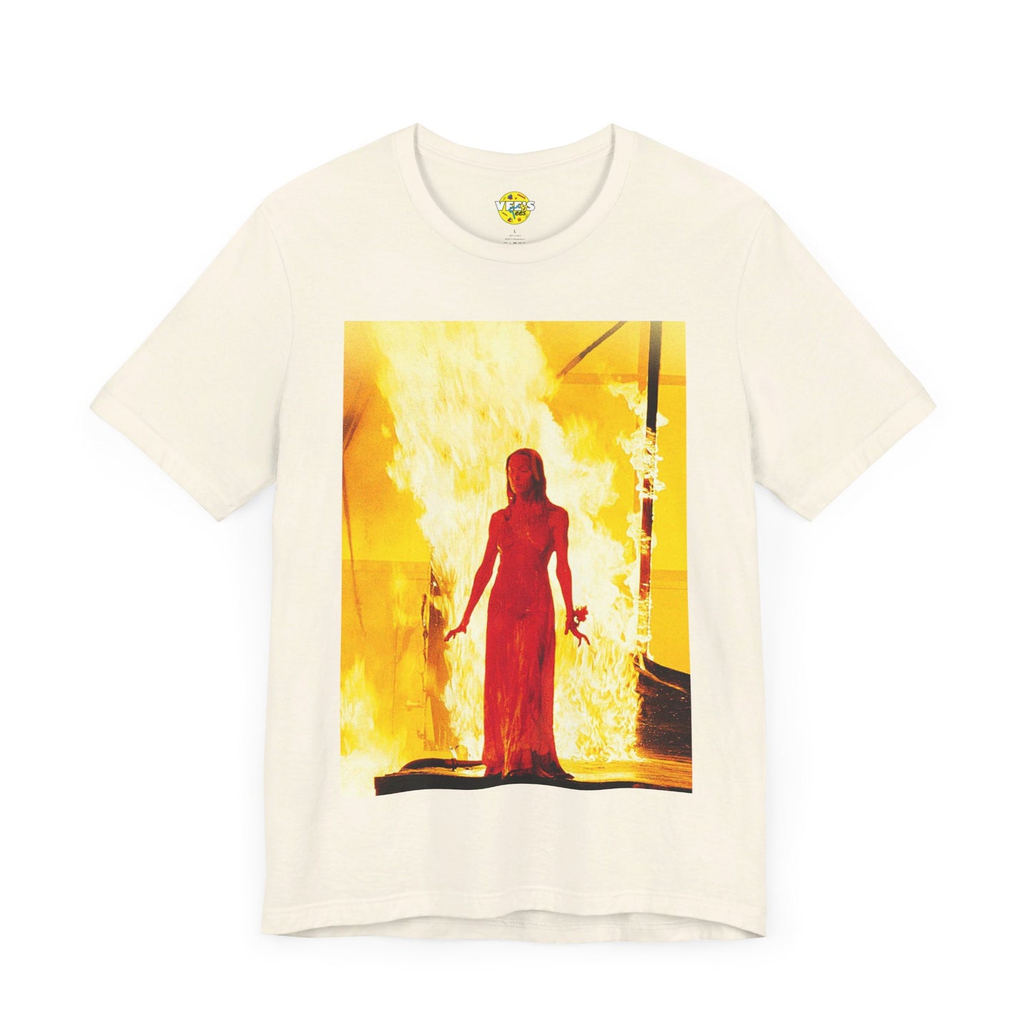 Halloween Carrie on the Burning Stage Short Sleeve T-Shirt - Iconic Horror Movie Tee, Carrie Prom Night Inferno Shirt