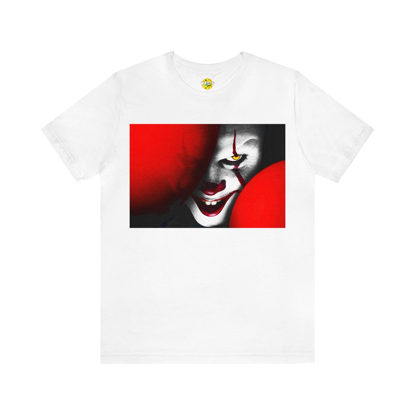 Halloween Pennywise Red Balloons Short Sleeve T-Shirt - IT Clown Tee - Horror Movie Shirt - Stephen King's IT Fan Gift