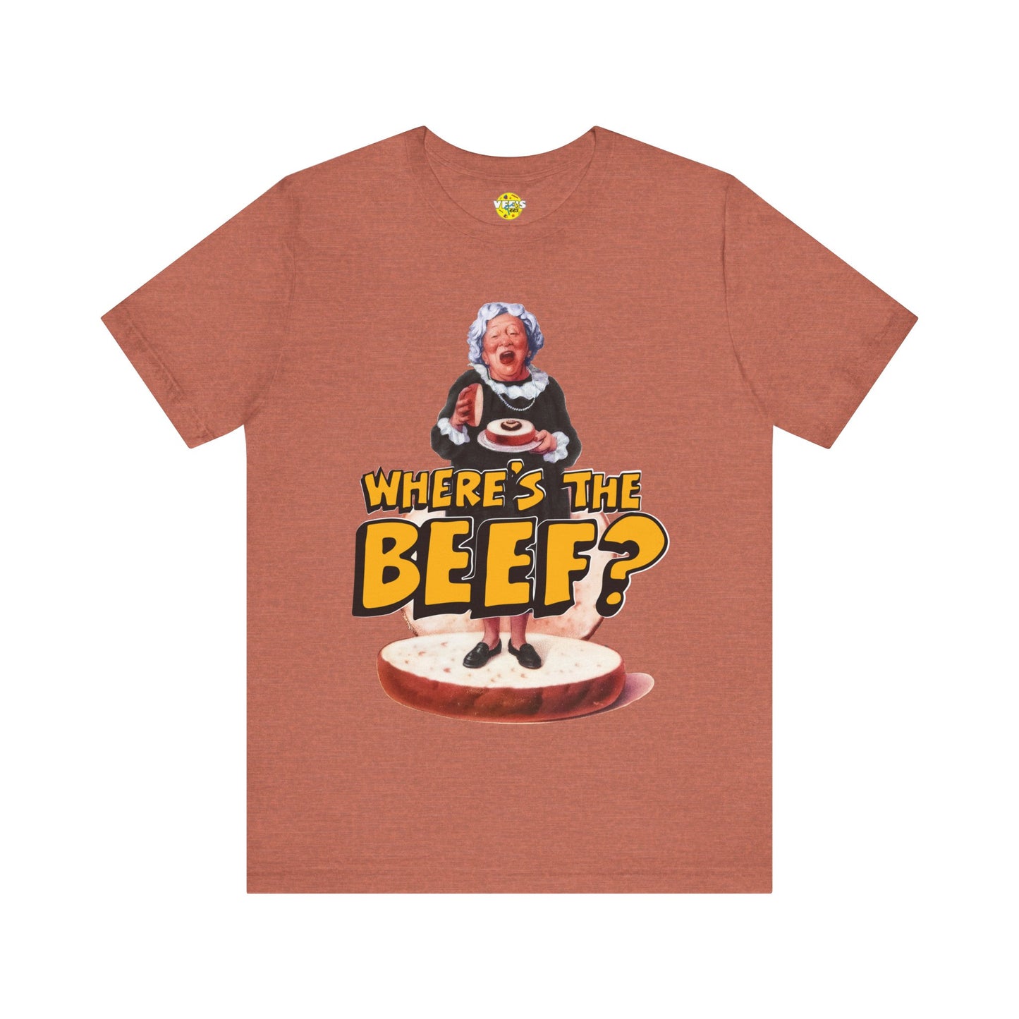 Little Old Lady - Where's the Beef? Nostalgic Design Fast Food Slogan TShirt