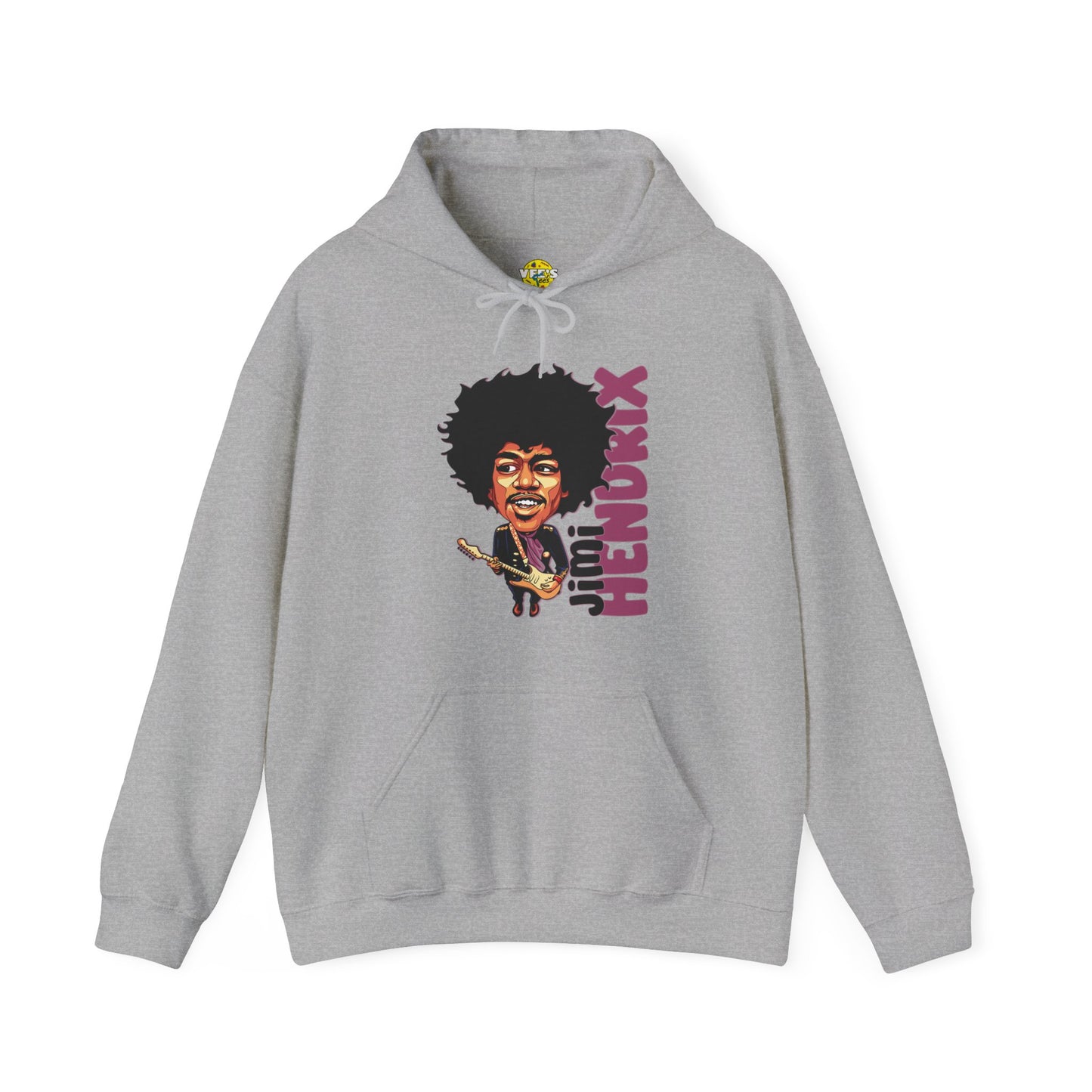 Jimi Hendrix Cartoon Portrait Hoodie, Black History Icon Sweatshirt, Vintage Music Legend Hooded Sweatshirt