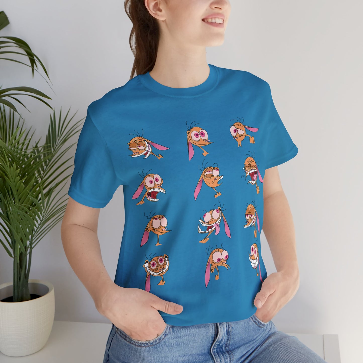 Ren's Expressions - Ren Hoek Faces Short Sleeve T-Shirt - Ren and Stimpy Cartoon