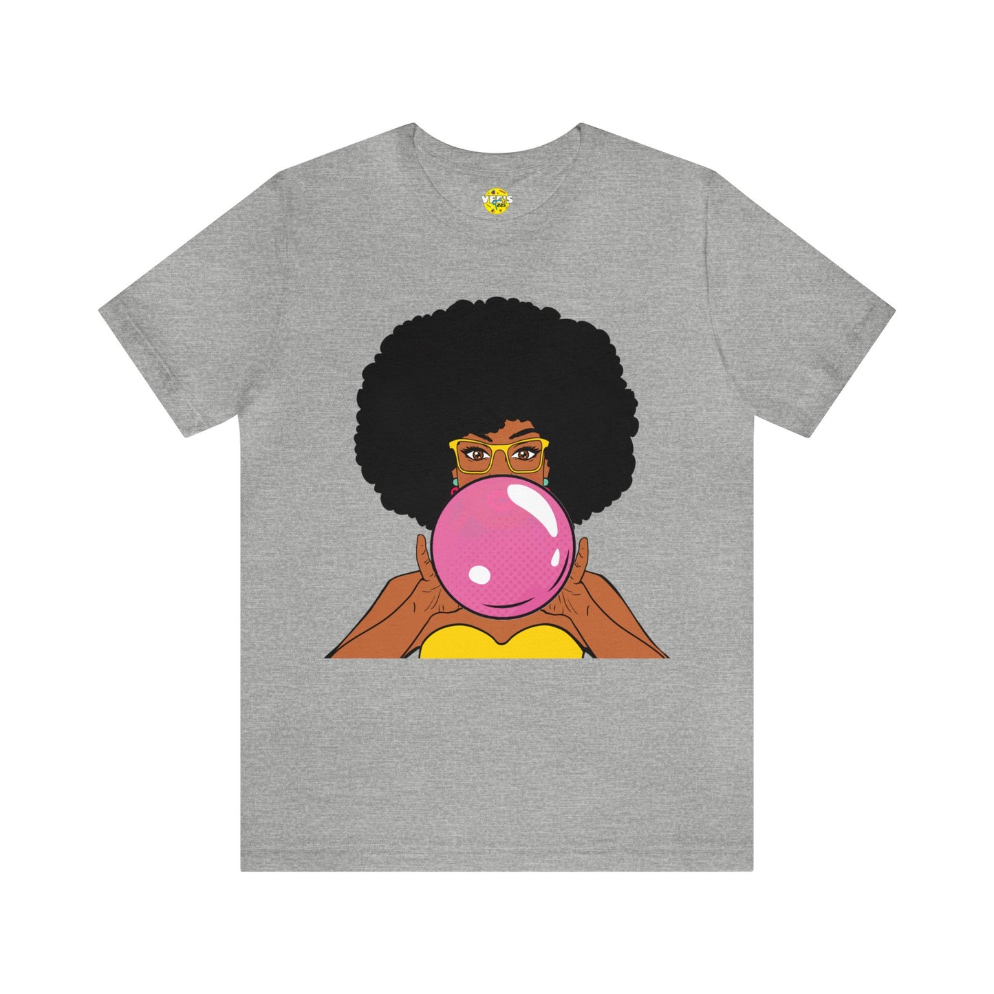 Afro Bubble Pop Art TShirt, Unique Natural Hair Black Girl Magic Shirt, Joyful African American Woman Playful Illustration Tee