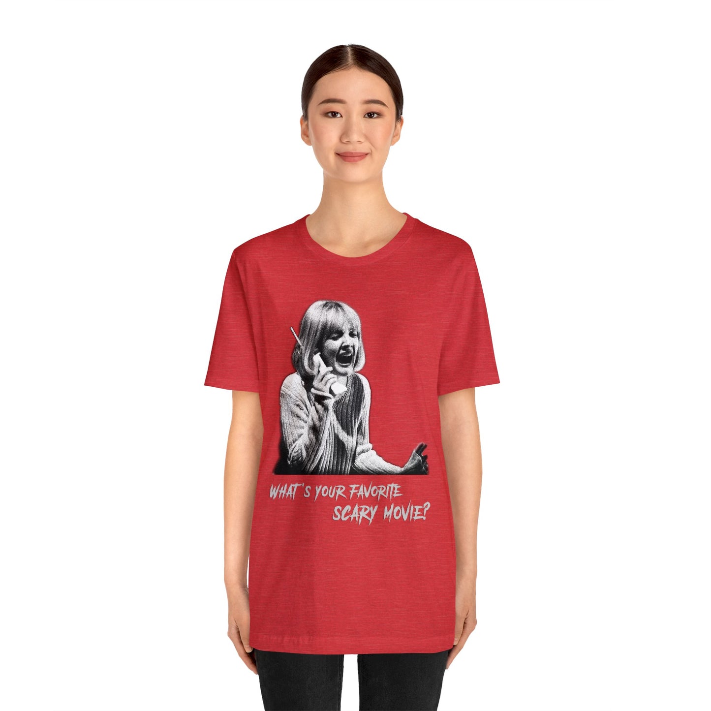 Halloween Casey Becker Scream Movie Short Sleeve T-Shirt - Horror Film Fan Tee, Classic Slasher Icon Shirt