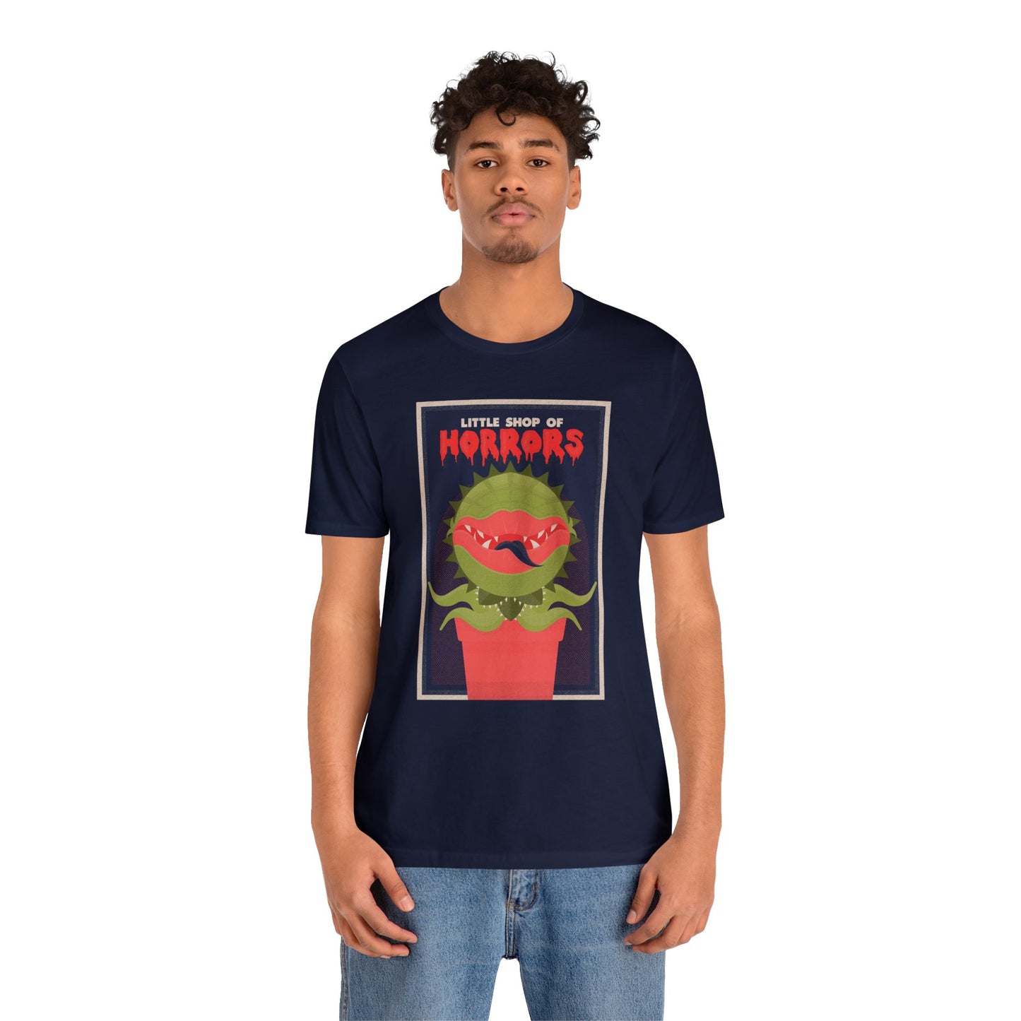 Halloween Audrey II Little Shop of Horrors Short Sleeve T-Shirt - Retro Horror Movie Graphic Tee, Vintage Plant Monster Shirt